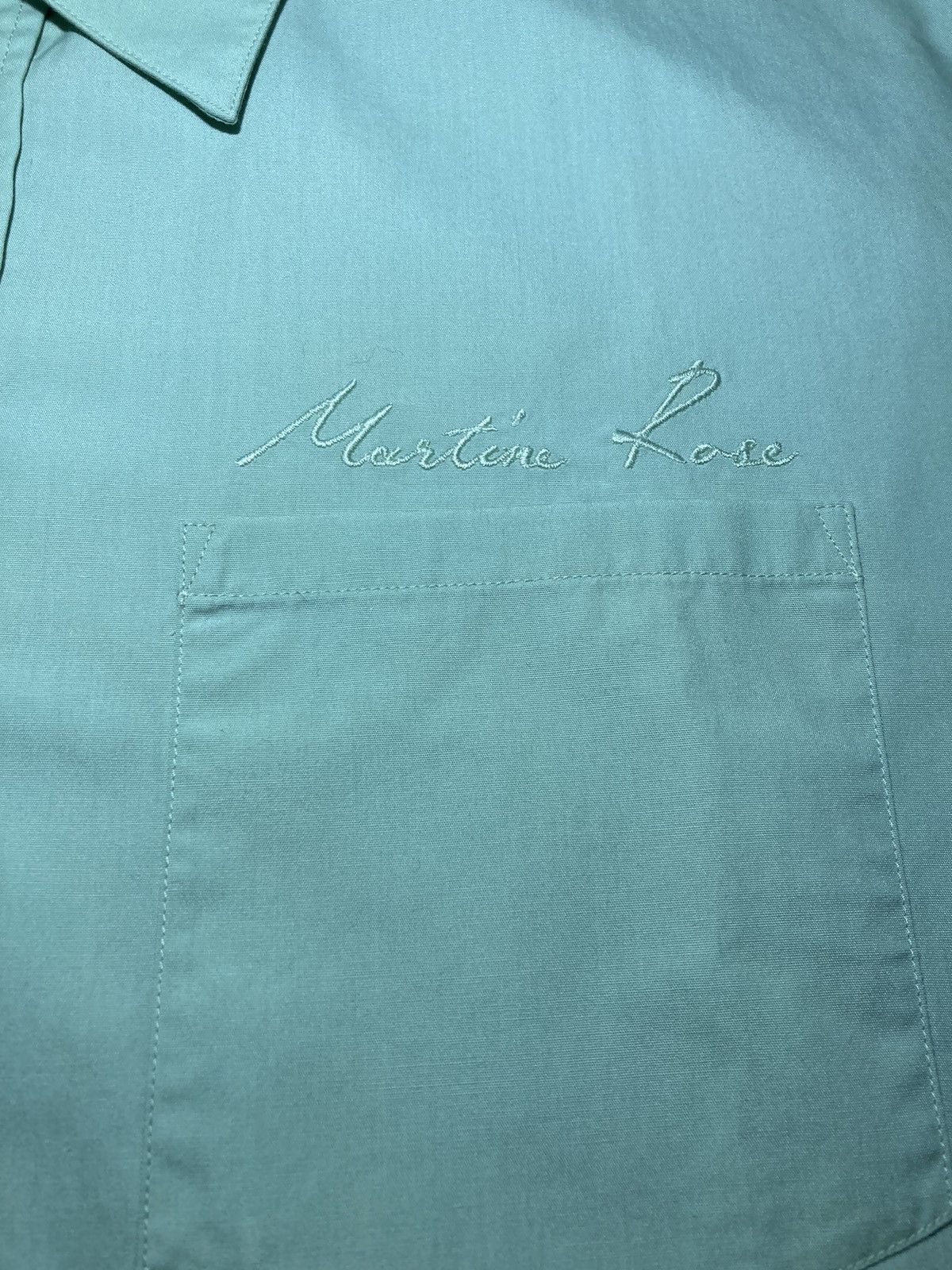 Martine Rose SS18 Martine Rose Easter Mint Shirt Embroidered Logo 2018 Size US L / EU 52-54 / 3 - 3 Thumbnail
