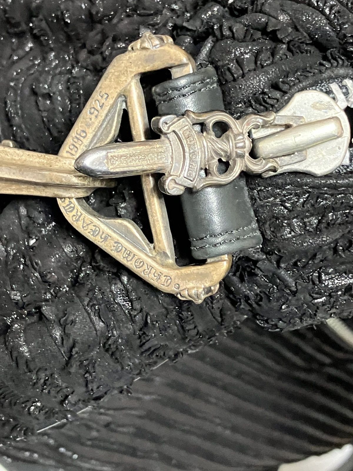 Chrome Hearts Chrome Hearts Waxed Destroyed Leather Cross Patch Bag Size ONE SIZE - 6 Thumbnail