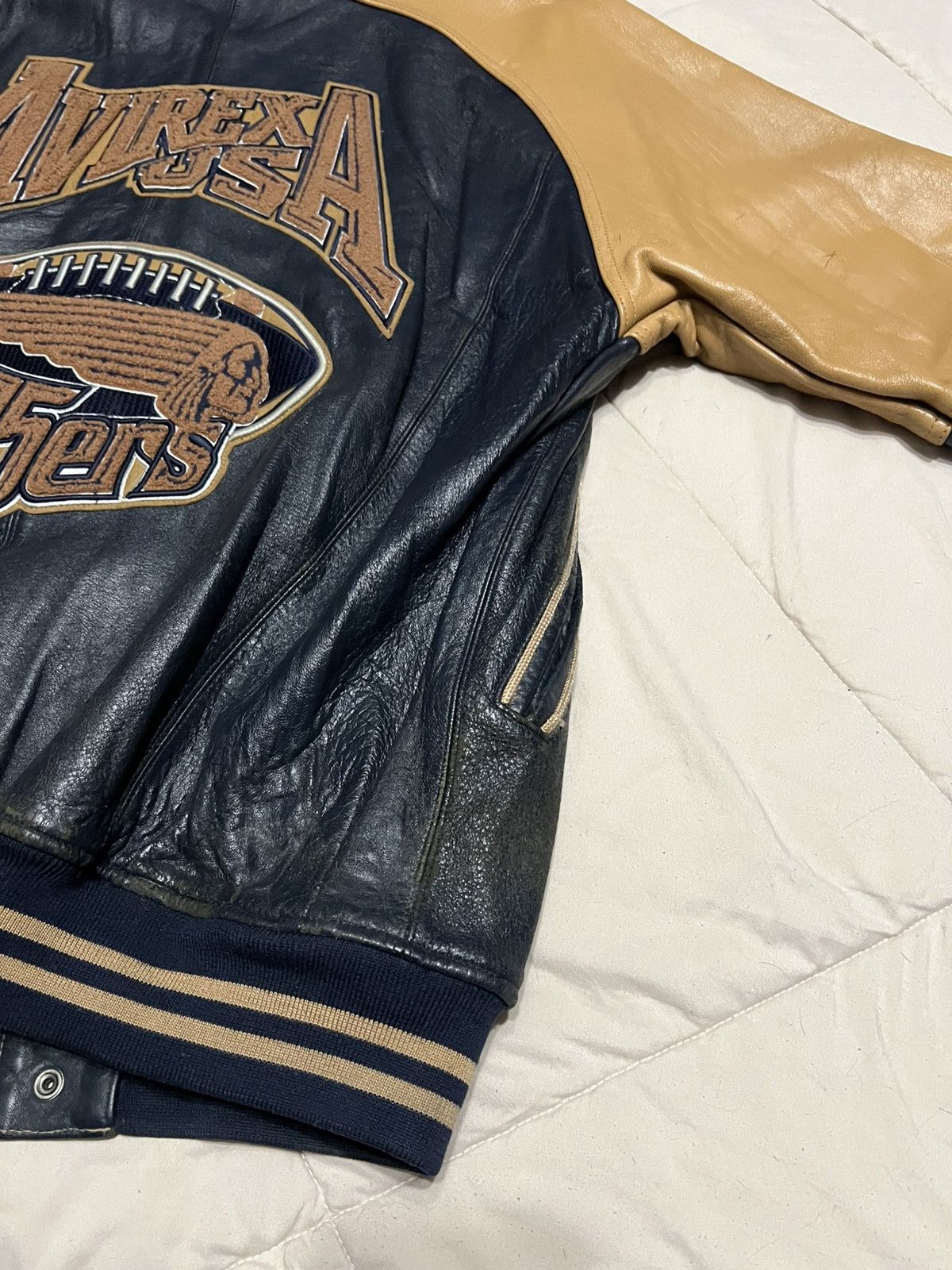 Avirex Vintage Avirex dark blue and beige leather jacket 3xl Size US XXL / EU 58 / 5 - 14 Thumbnail
