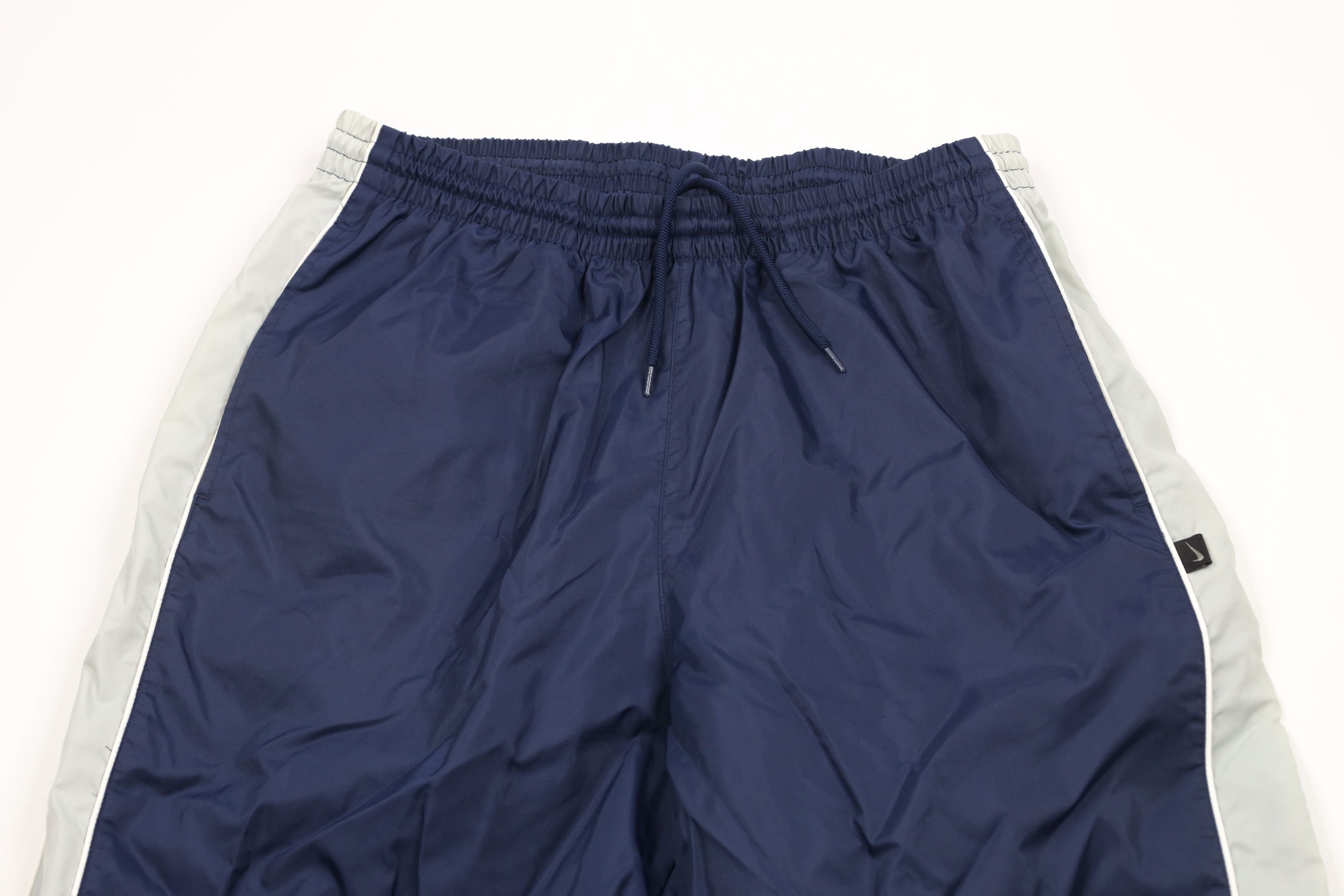 Nike × Vintage Vintage Nike Travis Scott Mini Swoosh Wide Leg Pants Blue Size US 36 / EU 52 - 2 Thumbnail