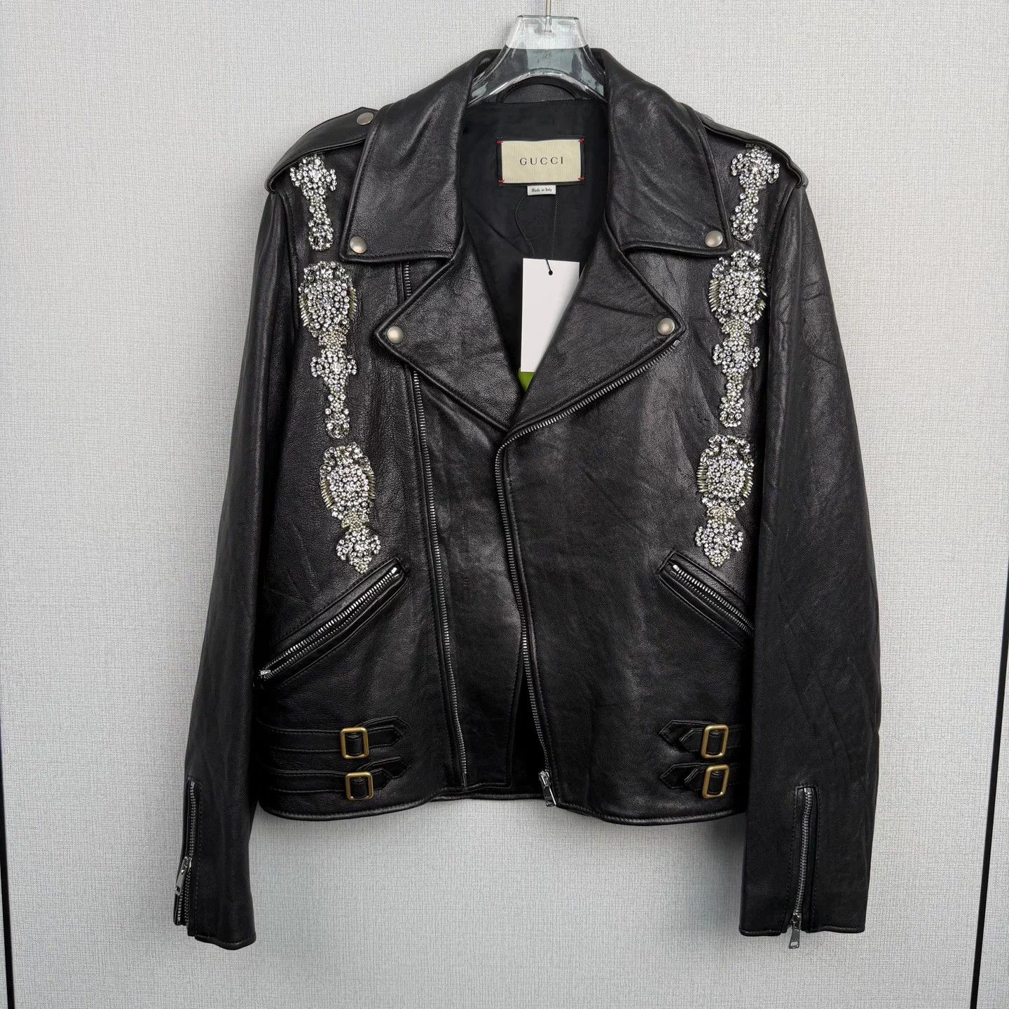 Gucci tt0102 Gucci runway leather jacket, Size L / US 10 / IT 46 - 1 Thumbnail