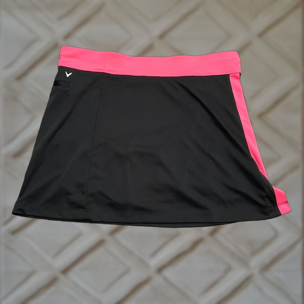 Callaway VINTAGE Callaway Skort Skirt Womens XL Black Pink Tennis Golf Stretch Pocket Size 40" / US 18 - 1 Thumbnail