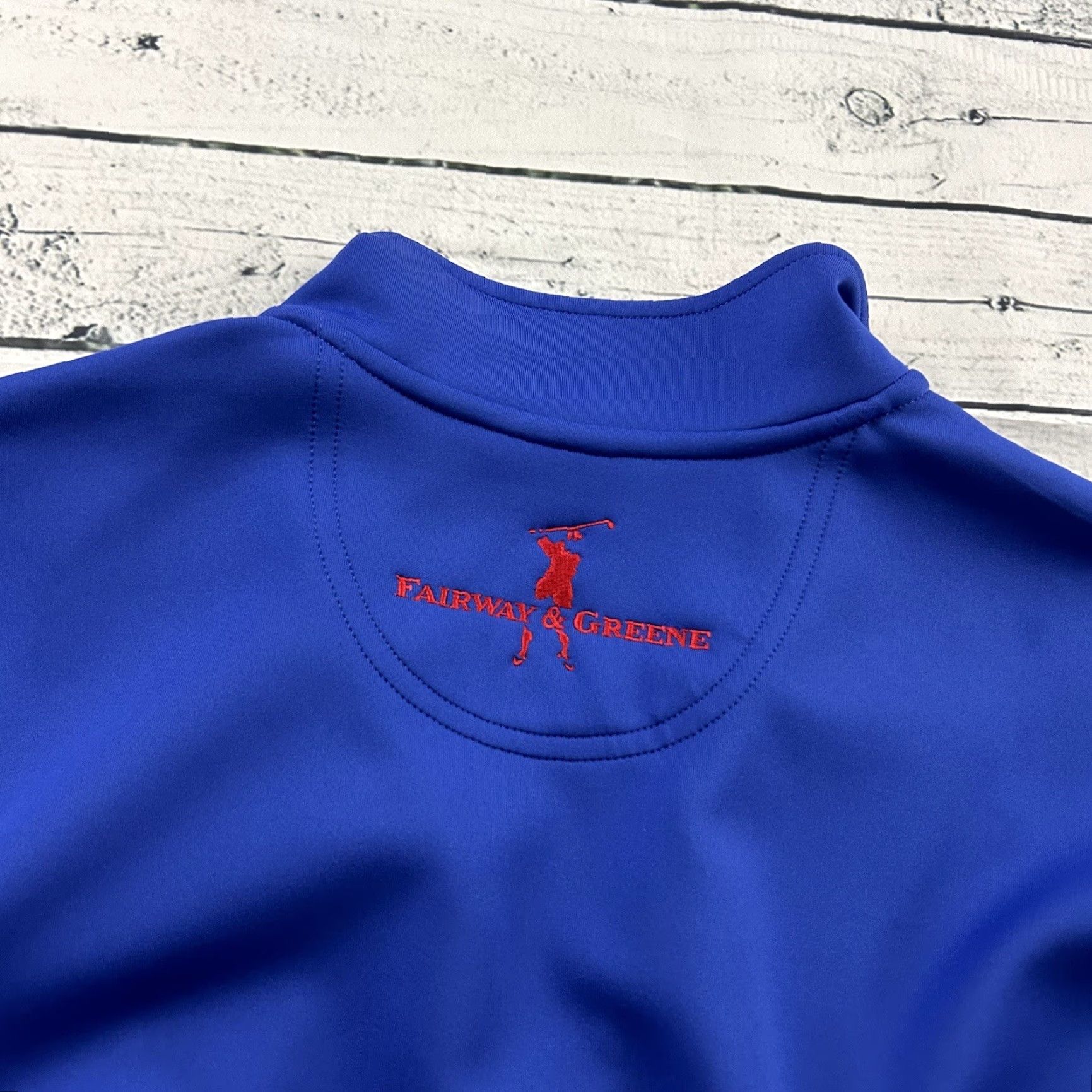 Vintage Fairway & Greene Jacket Pullover 1/4 Zip Men S Blue Golf Size US S / EU 44-46 / 1 - 6 Thumbnail