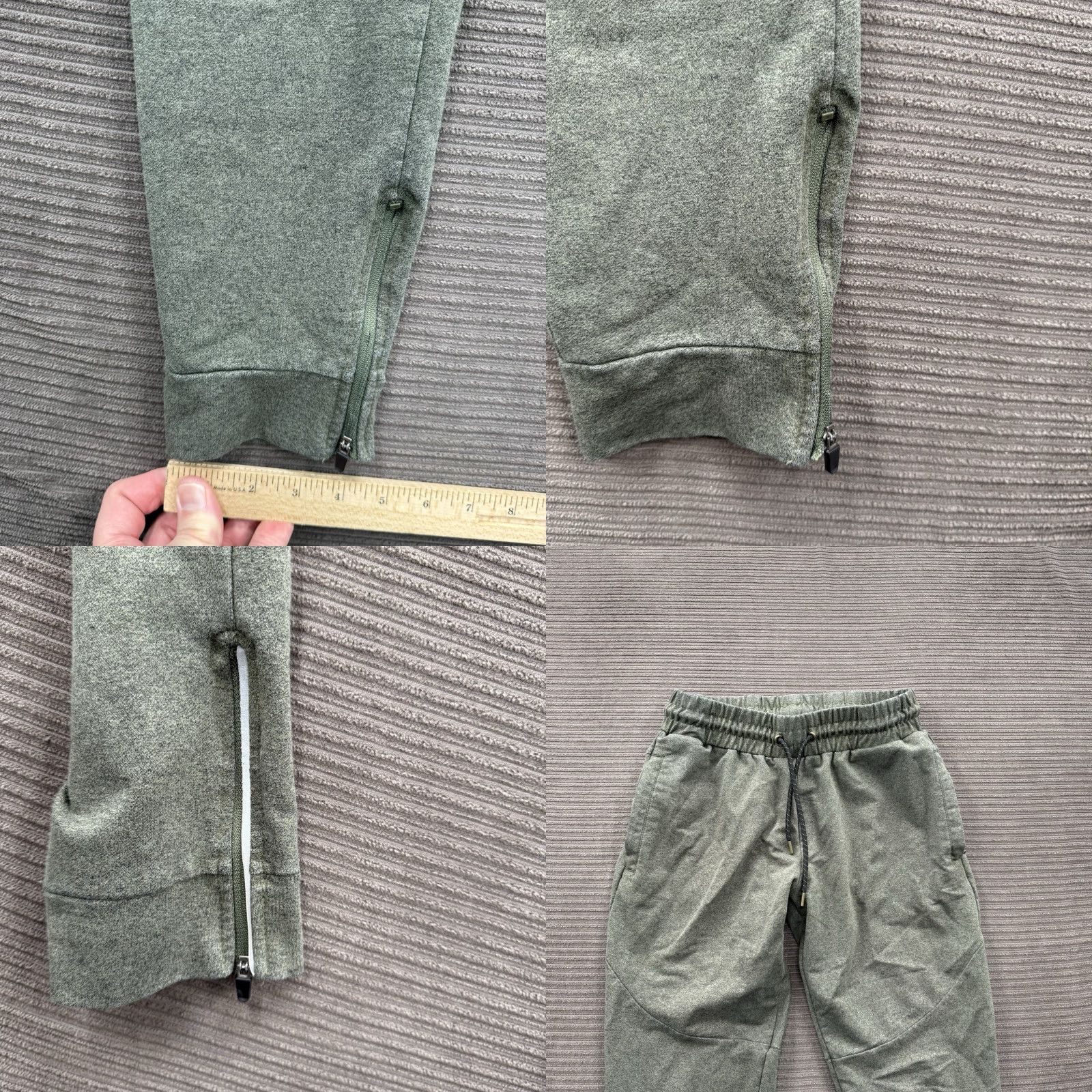 Vintage Alphalete Joggers Men Small Green Cotton Polyester Zip Pocket Athletic Everyday Sports Activewear Tapered Inseam 30 Size US 29 - 8 Thumbnail