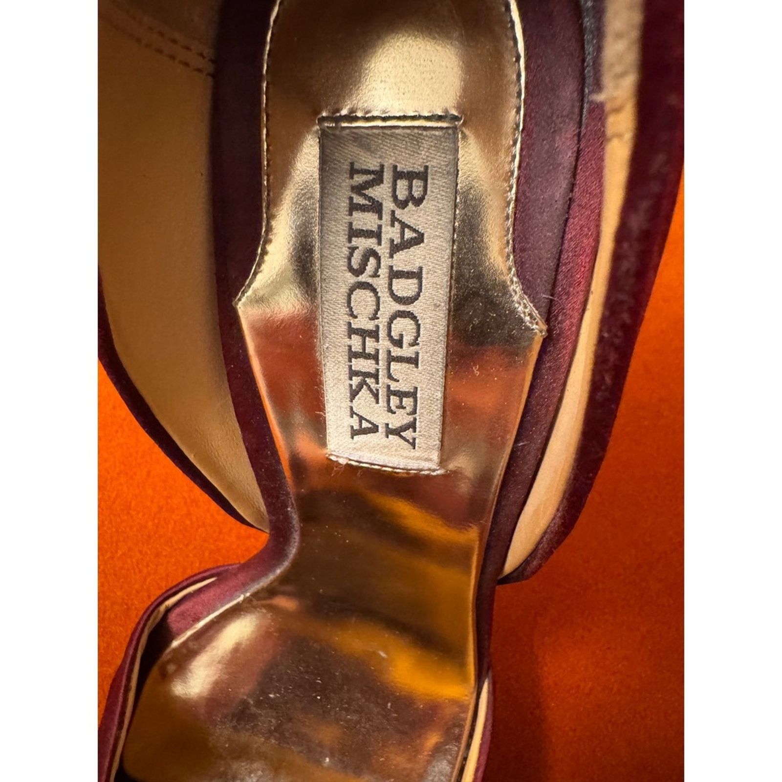 Badgley Mischka Badgley Mischka Burgundy Satin 5.5M Rosette Pumps Shoes Size US 5.5 / IT 35.5 - 5 Thumbnail