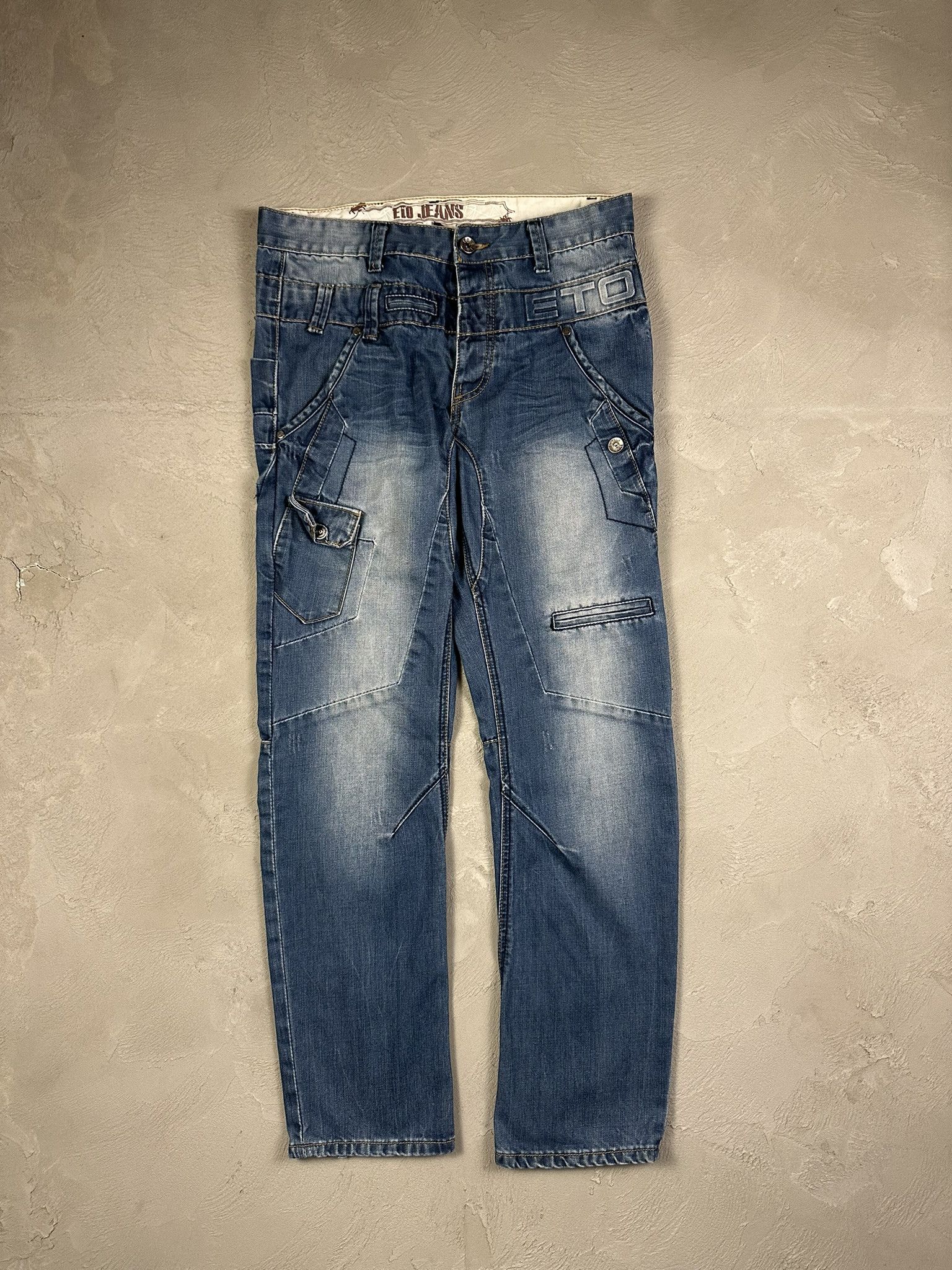 Japanese Brand Vintage Y2k Eto Japanese Faded Straight Jeans Pants Size US 32 / EU 48 - 1 Thumbnail