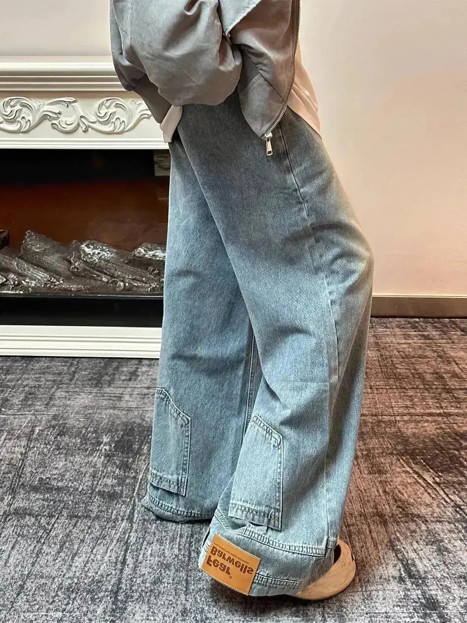 Japanese Brand Wear reverse design wide leg jeans Size US 30 / EU 46 - 3 Thumbnail