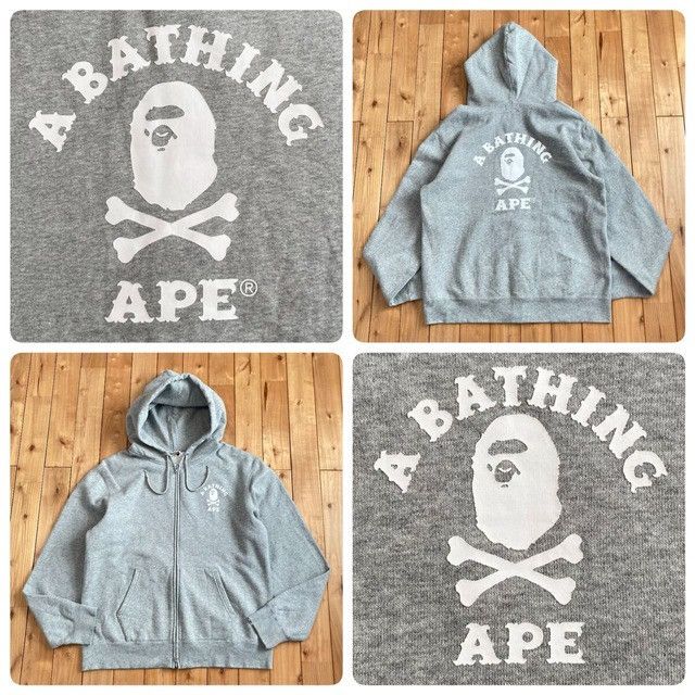 Bape ☠️Pirate Store☠️ BAPE SKULL BONE College Logo Zip Hoodie APE Size US XL / EU 56 / 4 - 1 Thumbnail