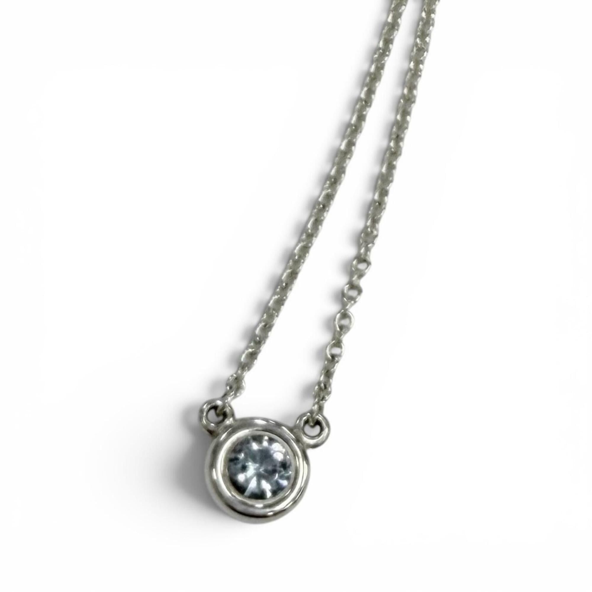 Tiffany & Co. TIFFANY&Co. Tiffany & Co. Elsa Peretti Color by the Yard Aquamarine Pendant AG925 0.13ct Necklace Silver Blue Total Weight 1.84g Women's Comes with Box and Dust Bag Size ONE SIZE - 1 Thumbnail