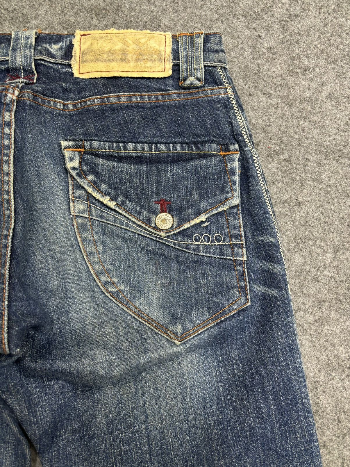 Japanese Brand 💥Super Flare💥Vtg 90s Style Blue Way StoneWash Denim F472 Size US 32 / EU 48 - 17 Thumbnail