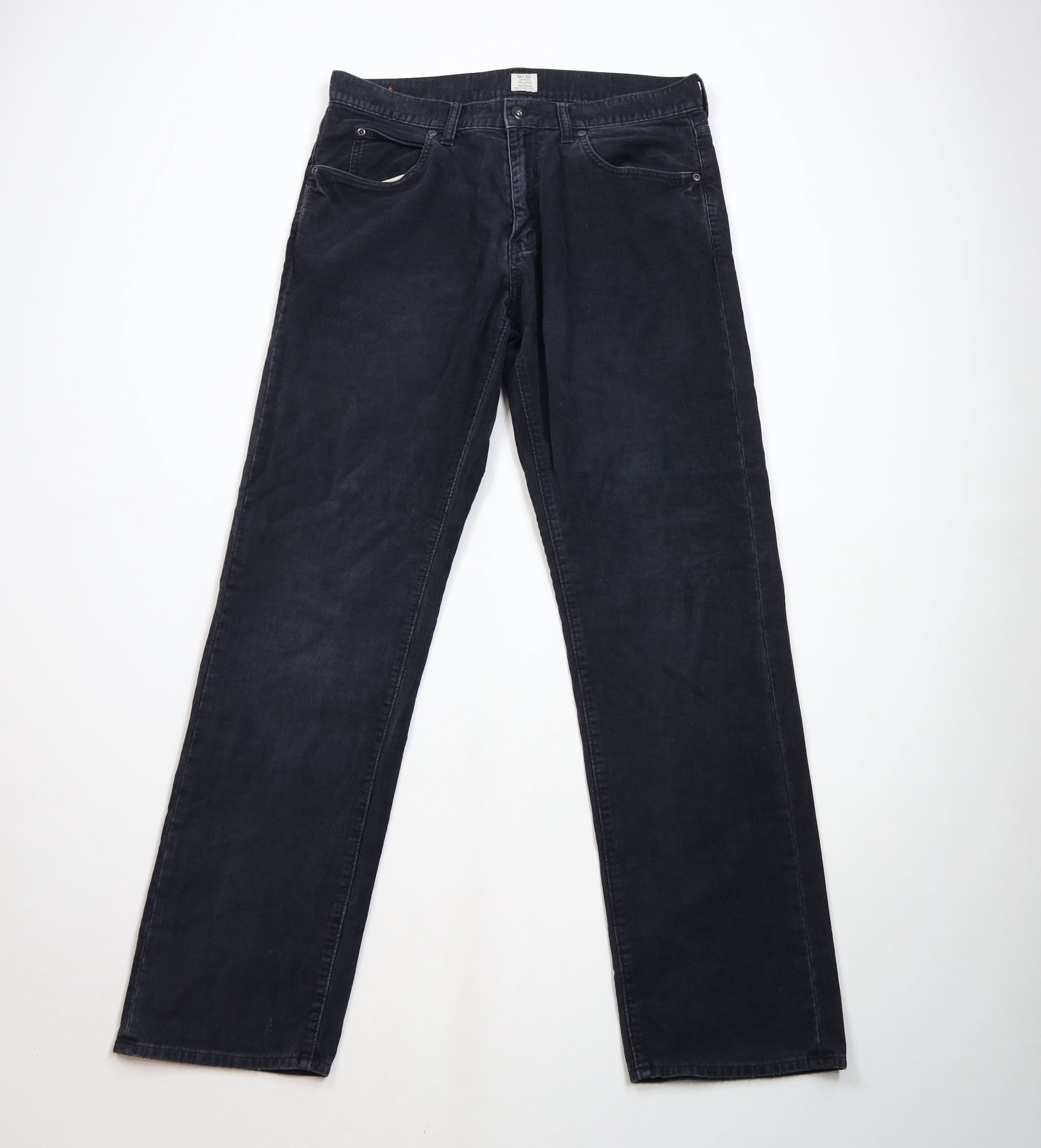 J.Crew × Vintage Vintage J Crew Faded Straight Leg Corduroy Chino Pants Black Size US 33 - 1 Thumbnail