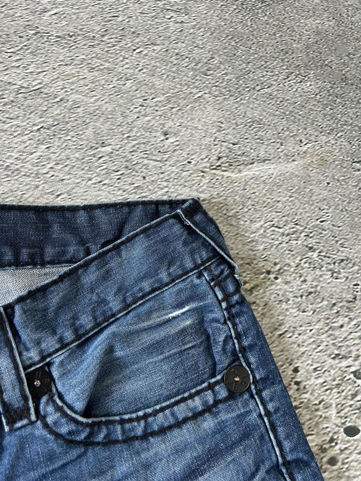 True Religion True Religion blue jeans black thick stitching Y2K Bobby Size US 33 - 11 Thumbnail