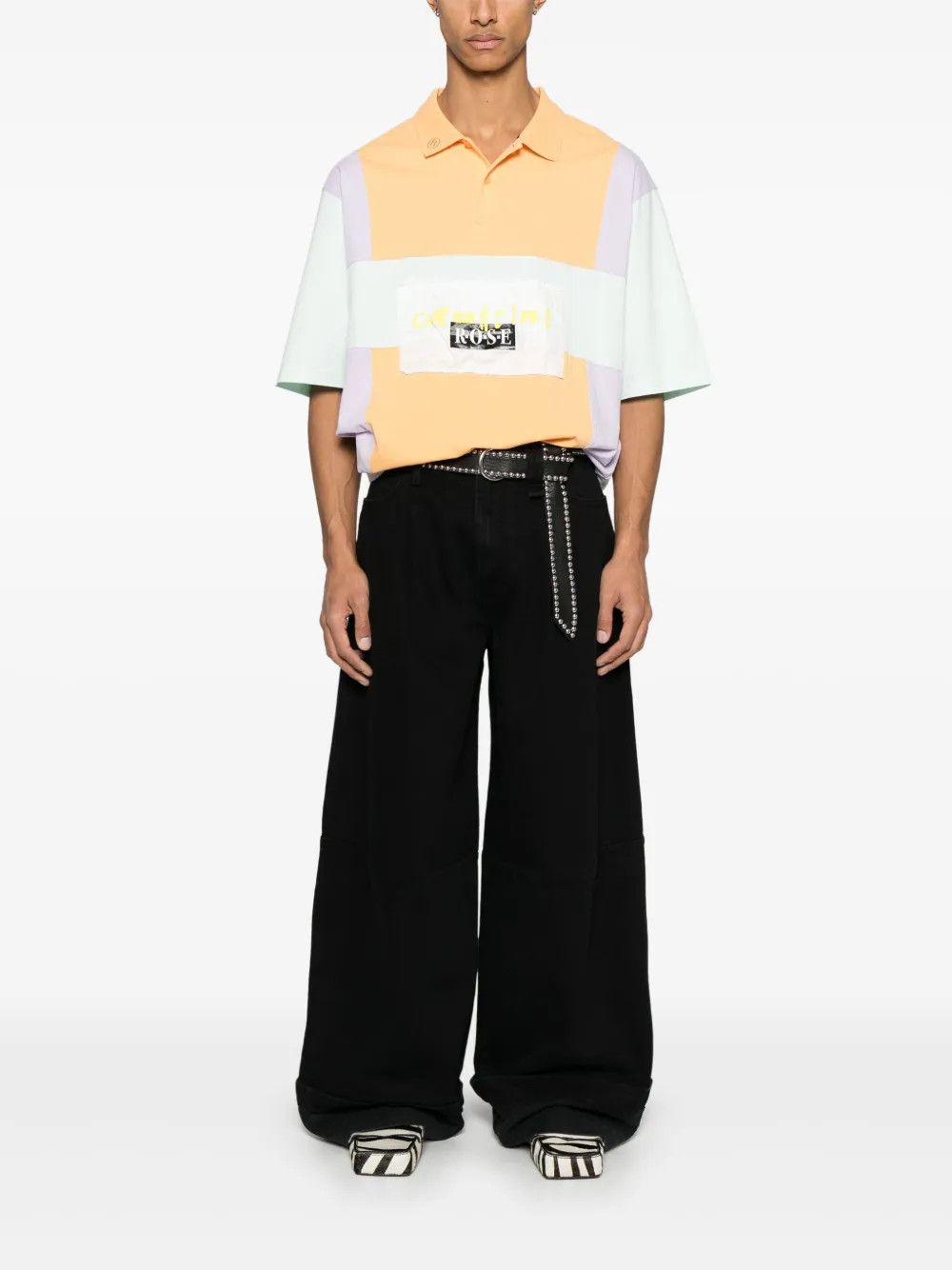 Martine Rose Multicolour Panelled Oversized Logo Polo Size US XS / EU 42 / 0 - 5 Thumbnail