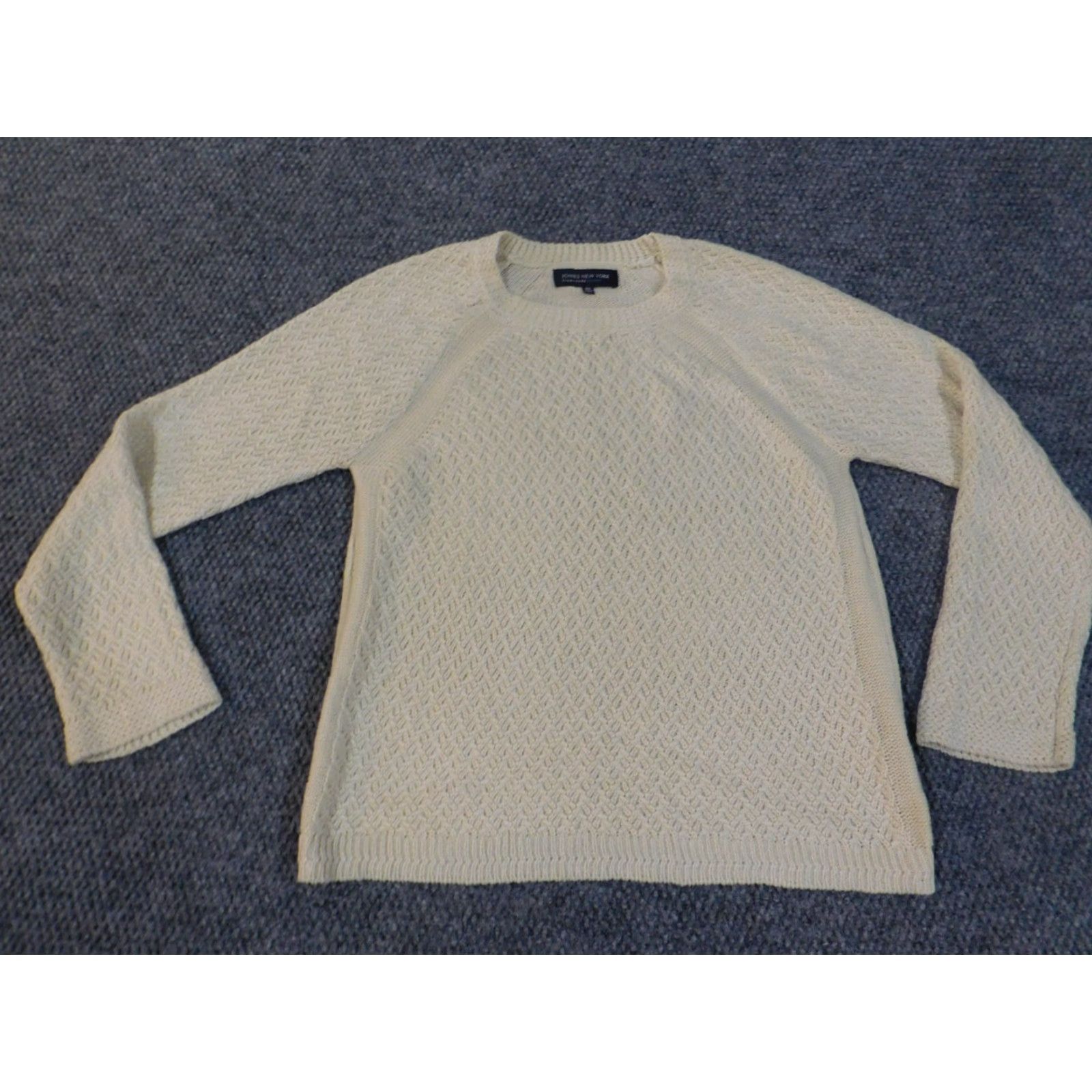 Jones New York Jones New York Sweater Womens Petite Medium Beige Crew Neck Pullover Knit Open-Knit Raglan Sleeve Acrylic Modern Size M / US 6-8 / IT 42-44 - 3 Thumbnail