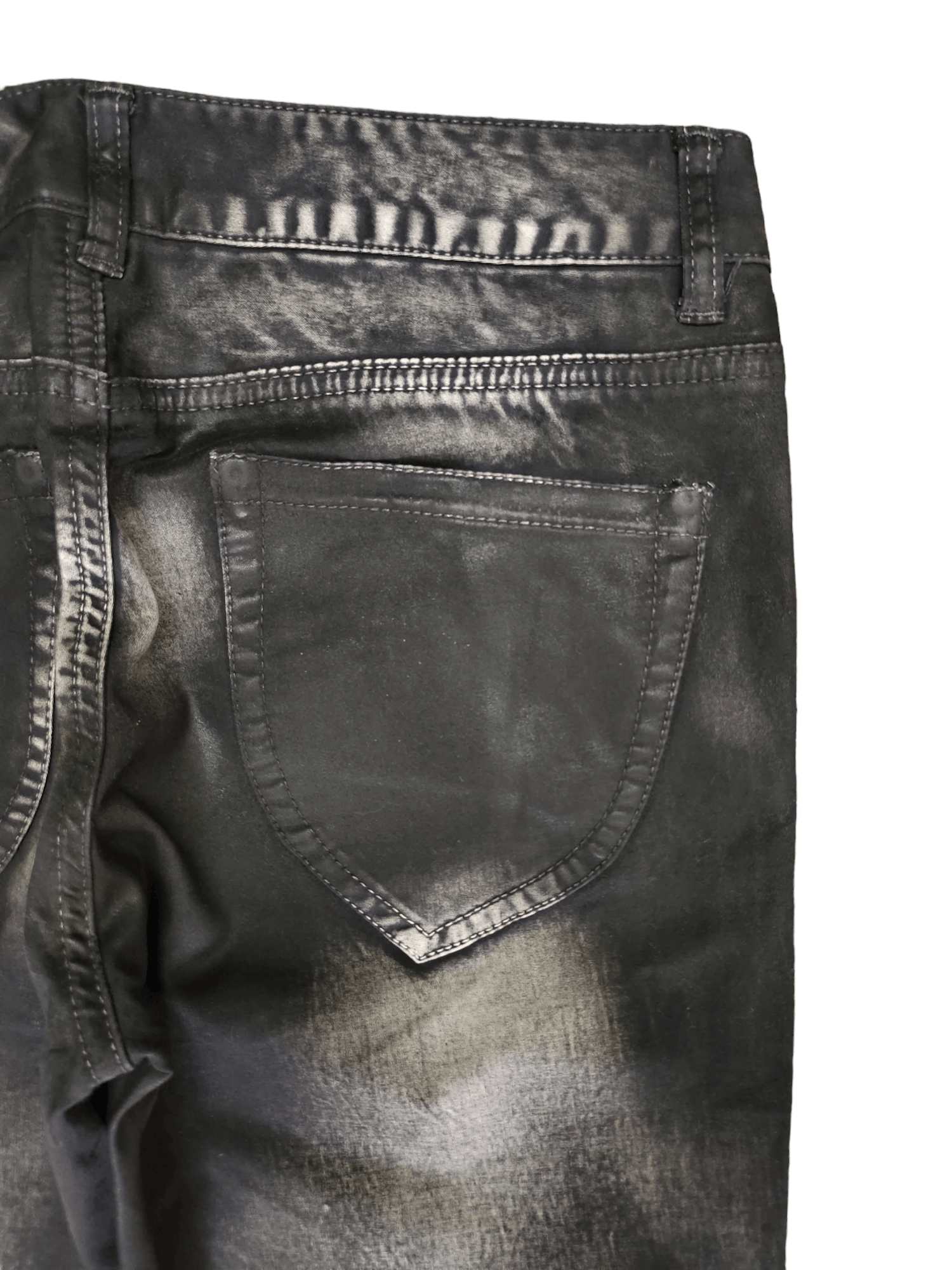 Tornado Mart 1990s Tornado Mart Japan Black Waxed Skinny Denim Pants Size US 29 - 12 Thumbnail