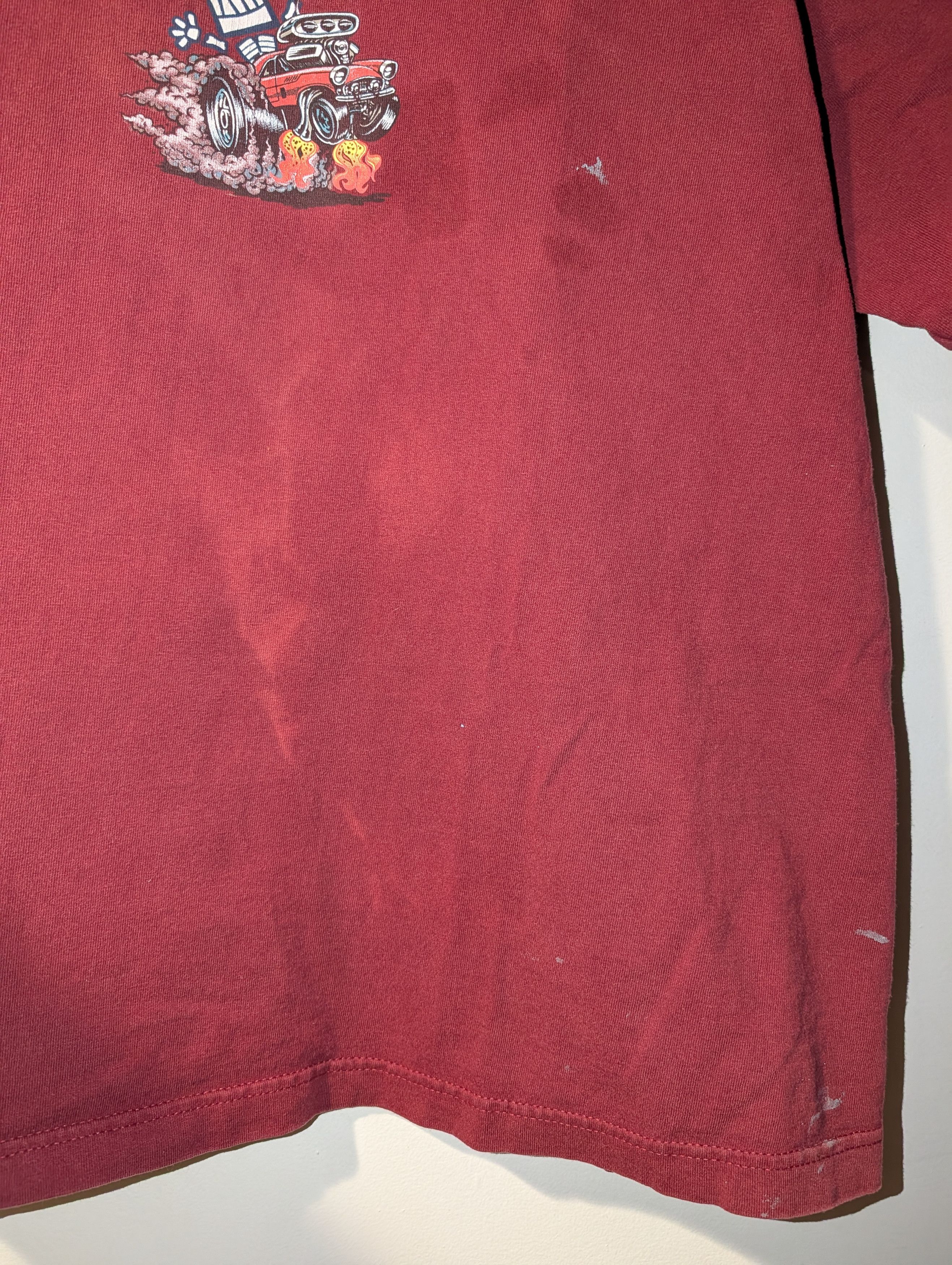 Vintage Vintage Head Bone Brand T-Shirt Hot Rod Skull Fire 90s Size US XL / EU 56 / 4 - 4 Thumbnail