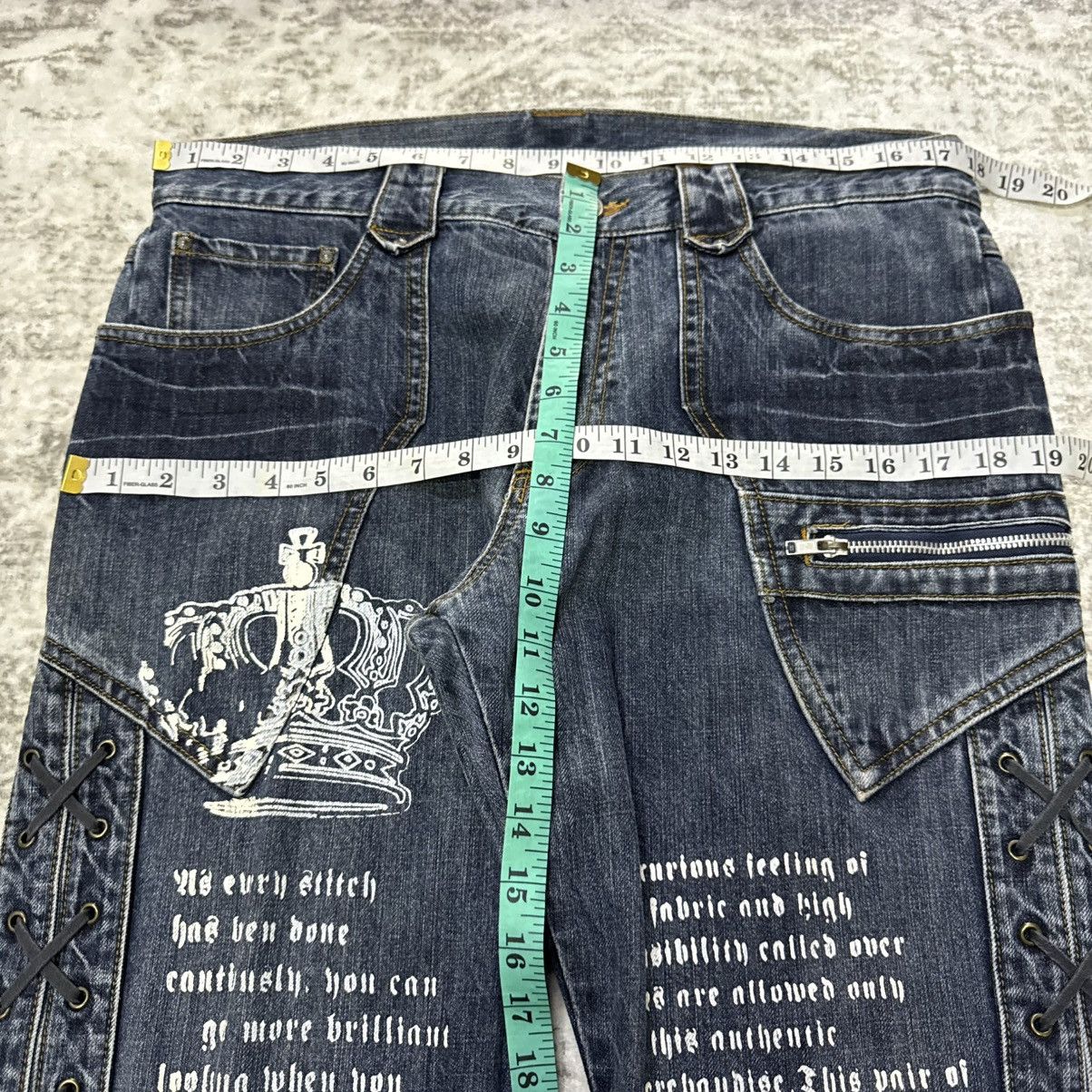 If Six Was Nine Japanese Brand Poems Paneled Lace Up Flare Jeans Size US 34 / EU 50 - 9 Thumbnail