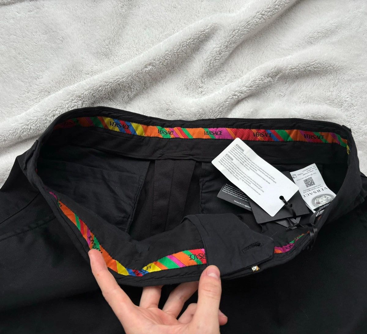 Versace Versace Black / Multicolor Print Slim Pants Size US 40 / EU 56 - 4 Thumbnail