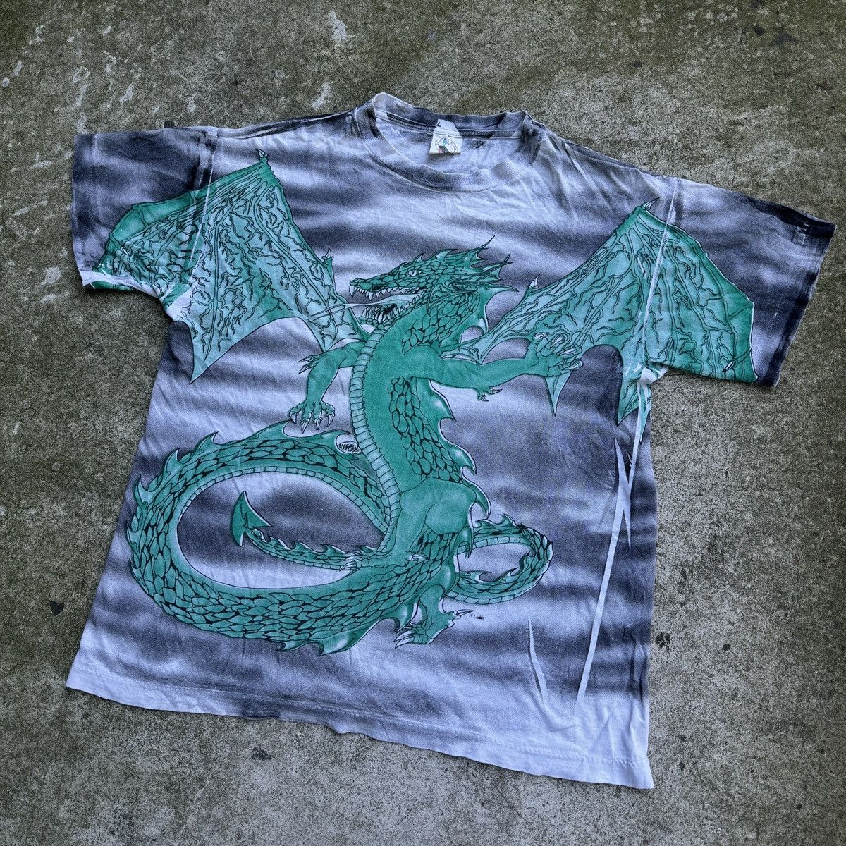 Vintage 90s Paper Thin Dragon Shirt Faded Thrashed ERD Distressed Size US L / EU 52-54 / 3 - 3 Thumbnail