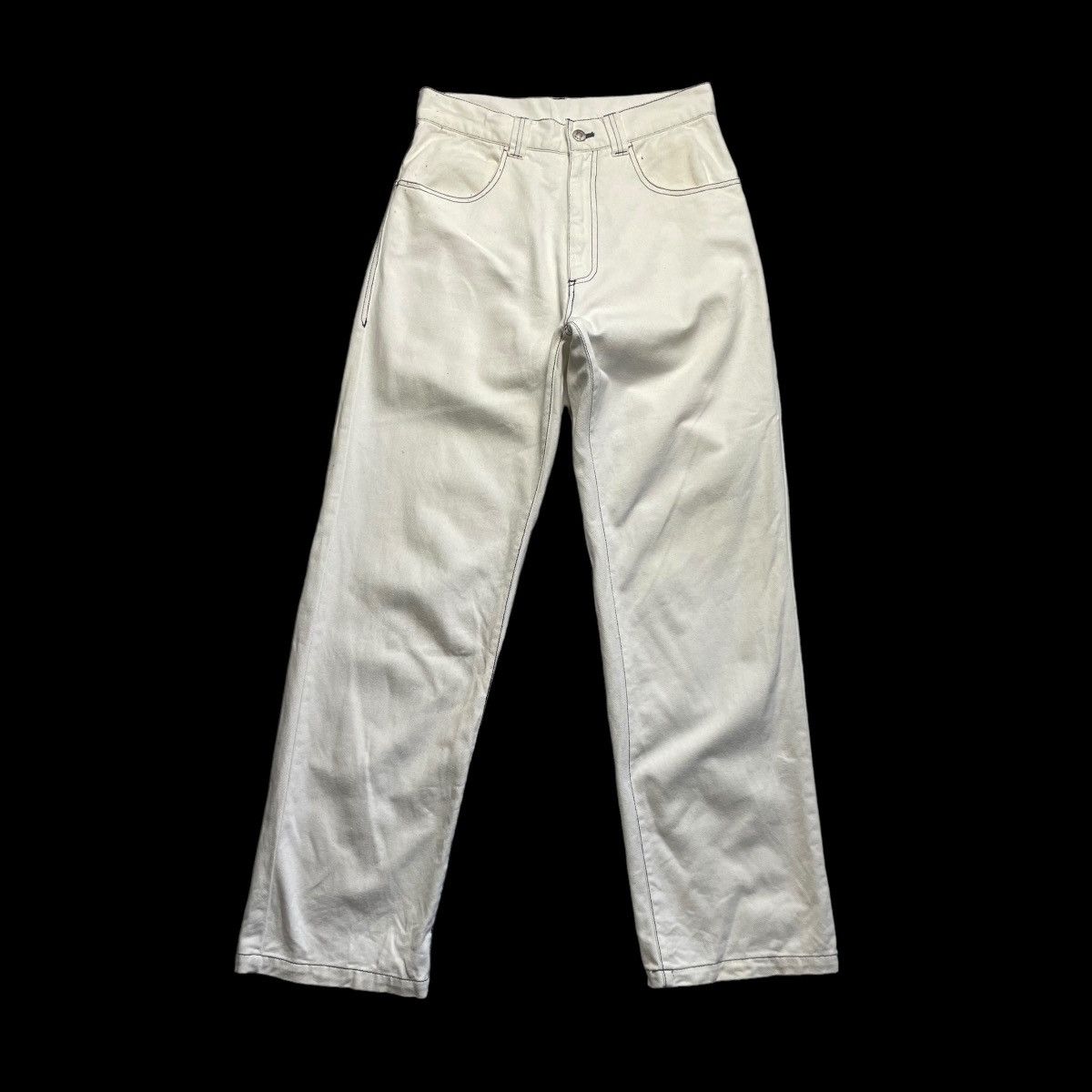Hobo × JNCO × Phat Farm 🇯🇵 VINTAGE HOBO JEANS SPELL OUT HIP HOP WHITE JEANS Size US 28 / EU 44 - 2 Thumbnail