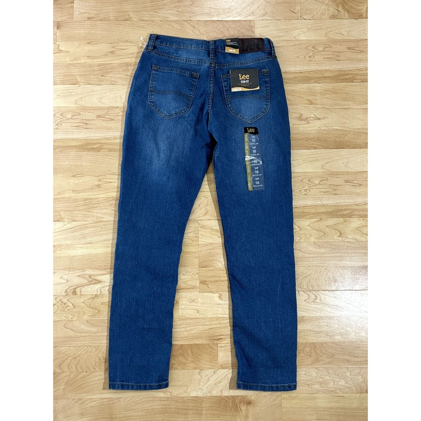 Lee Lee Slim Fit Jeans Women Tug SlimTapered Leg Stretch Blue 16 Regular Denim Cotton Blend Spandex Stretch Adjustable Waistband Womens/ Lee Jeans Size 38" / US 16 / IT 52 - 2 Thumbnail