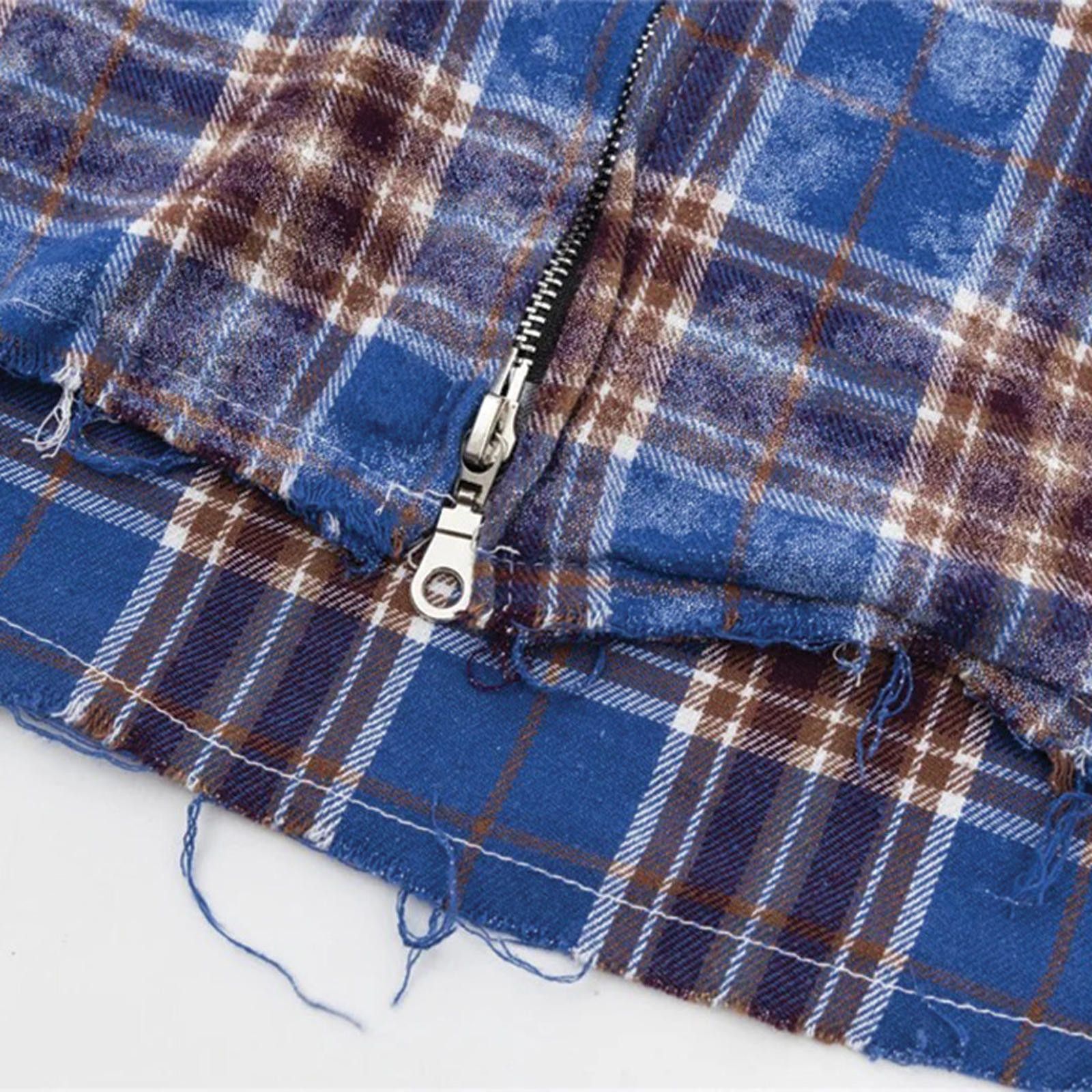 Other Bleached Plaid Zipper Shirt Size US M / EU 48-50 / 2 - 4 Thumbnail