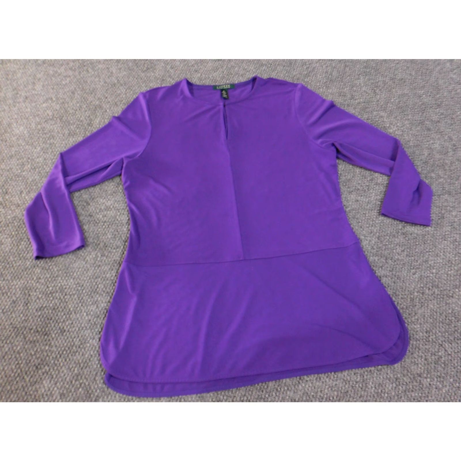 Ralph Lauren Lauren Ralph Lauren Blouse Womens XL Purple Stretch Crew Neck Pullover Casual Knit Polyester Size XL / US 12-14 / IT 48-50 - 2 Thumbnail