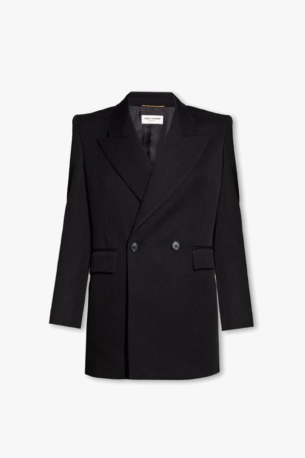 Saint Laurent Paris o1b1hav110724 Double-Breasted Jacket in Wool in Black Size M / US 6-8 / IT 42-44 - 1 Thumbnail