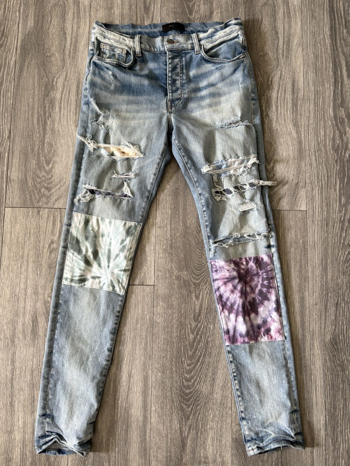 Amiri Amiri Mx1 Tie Dye Patch Jeans | Grailed