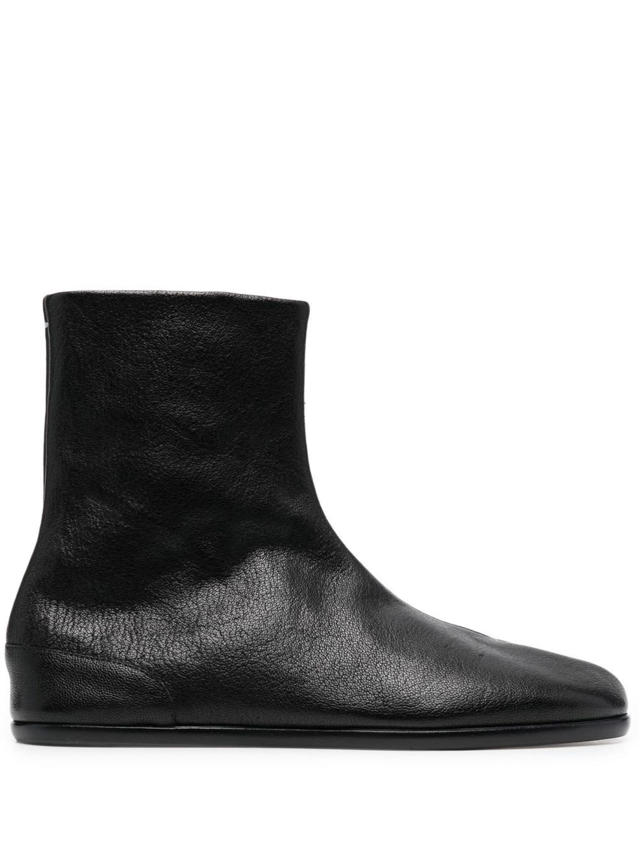 Brand New - Maison Margiela Tabi Flat Ankle Boots In Black