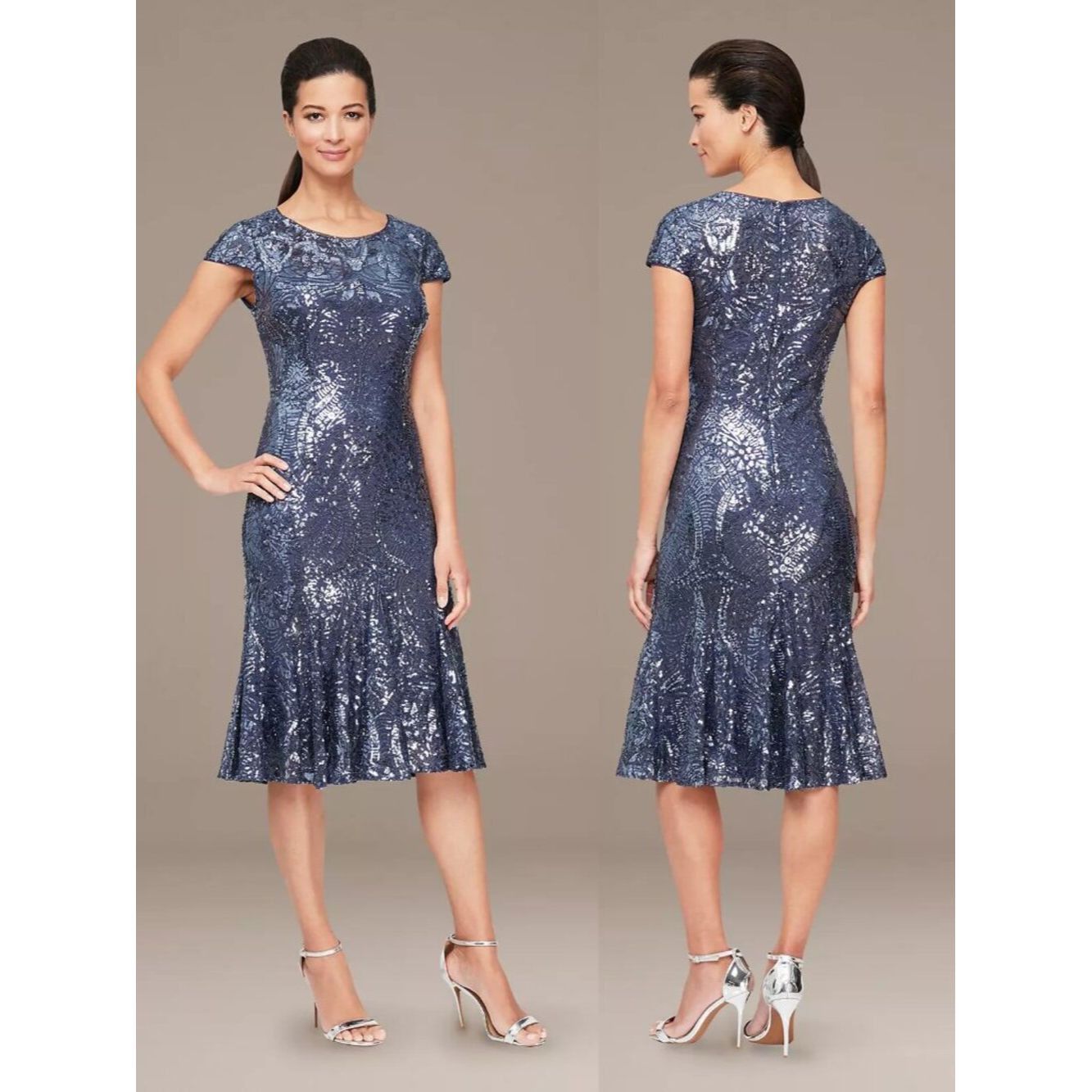 Alex Evenings NWT New $239 Alex Evenings Sequin Fit-and-Flare Midi Dress Size XL / US 12-14 / IT 48-50 - 1 Thumbnail