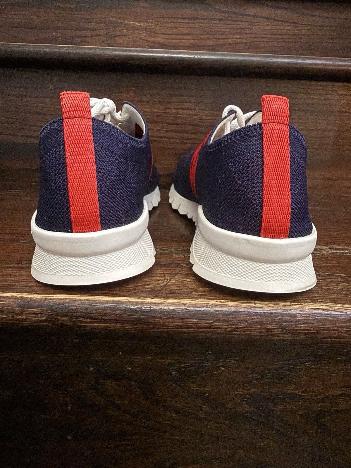 Kiton Knit Sneakers With Logo Blue Red Size 7 EU Size 8 US Size US 8 / EU 41 - 7 Thumbnail