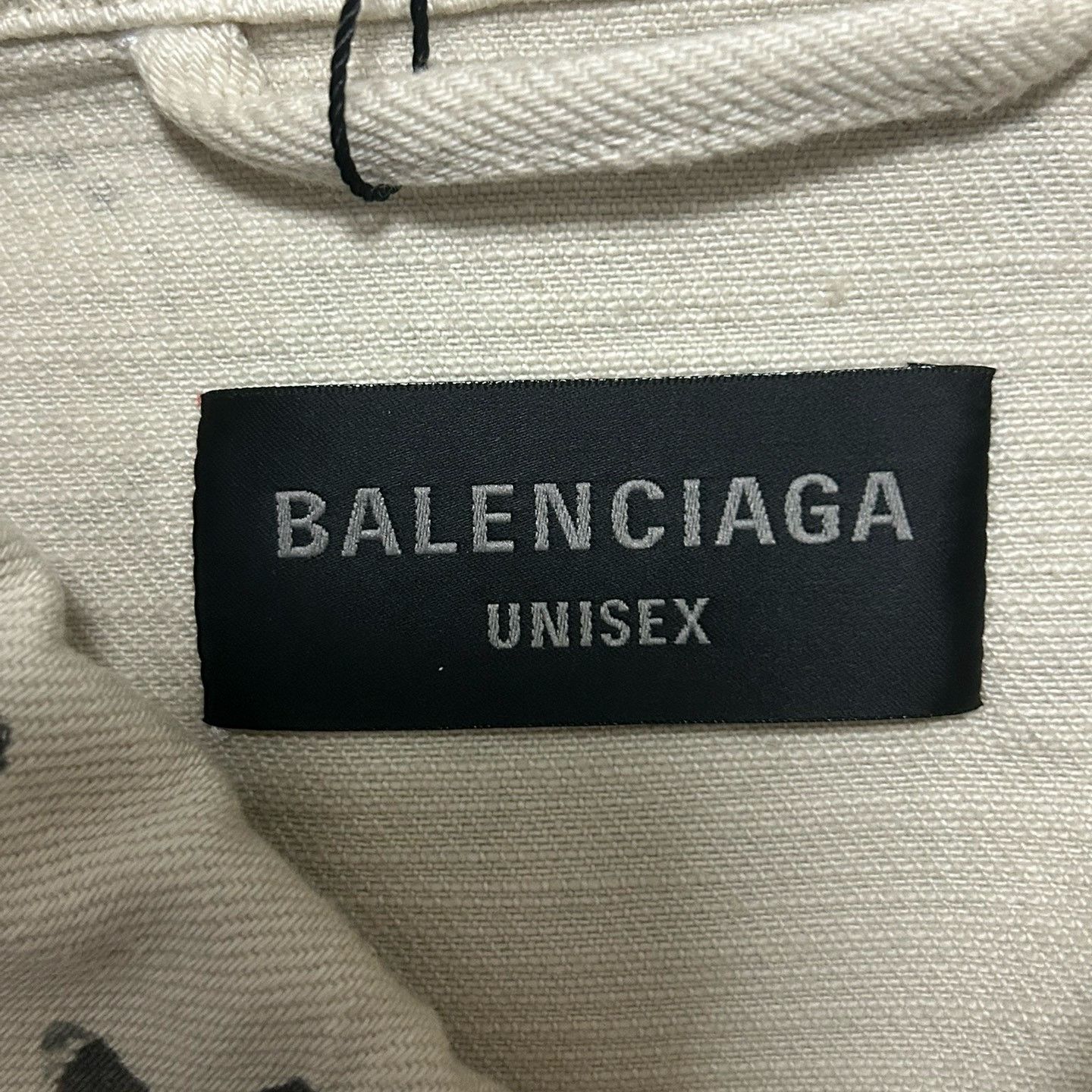 Balenciaga Balenciaga 24 White Graffiti Full Letter Logo Denim Jacket Size US M / EU 48-50 / 2 - 3 Thumbnail