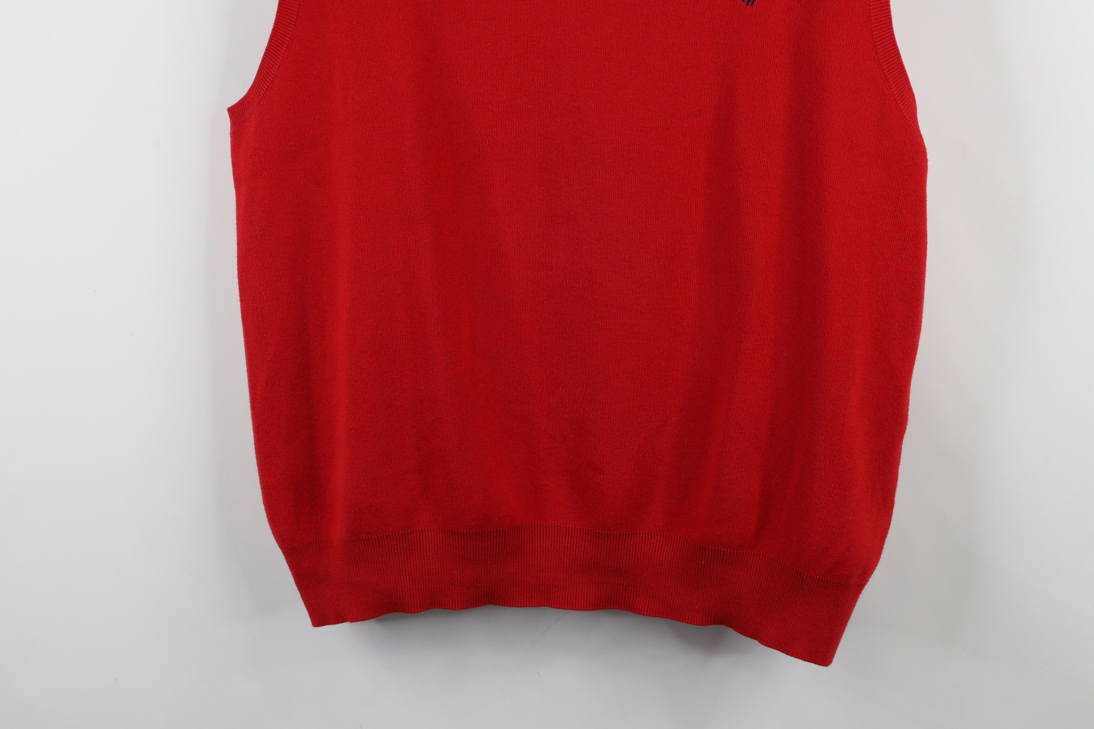 Ralph Lauren × Vintage Vintage Ralph Lauren Cotton Knit Sleeveless Sweater Vest Red Size US XXL / EU 58 / 5 - 3 Thumbnail