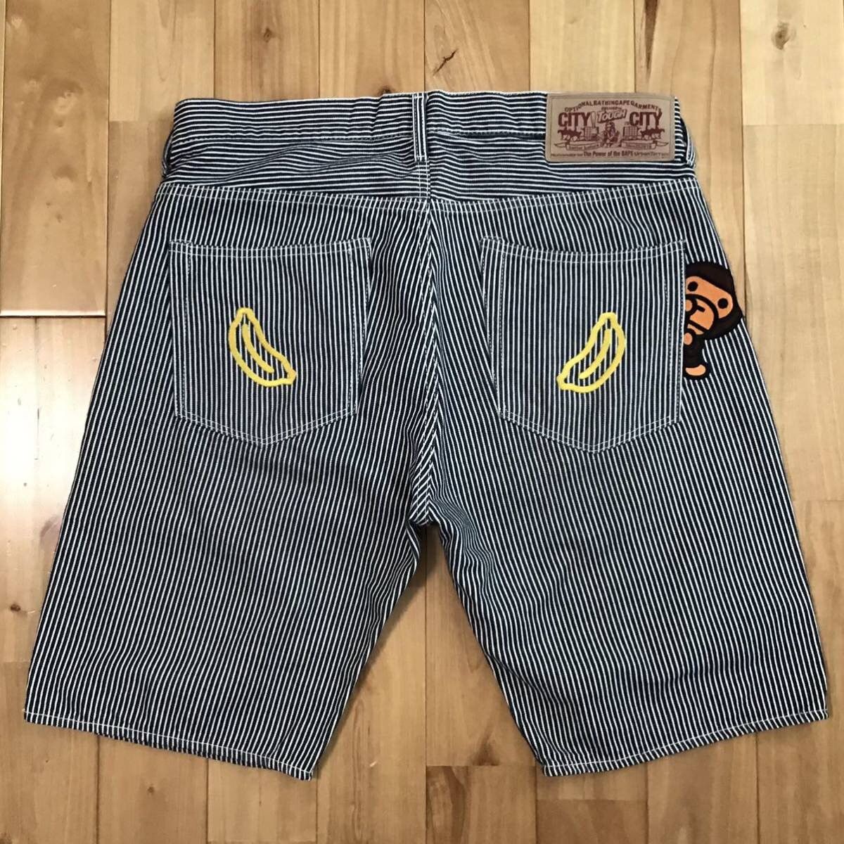 Bape × Nigo BAPE Milo embroidered hickory shorts a bathing ape ★size M Size US 32 / EU 48 - 1 Thumbnail