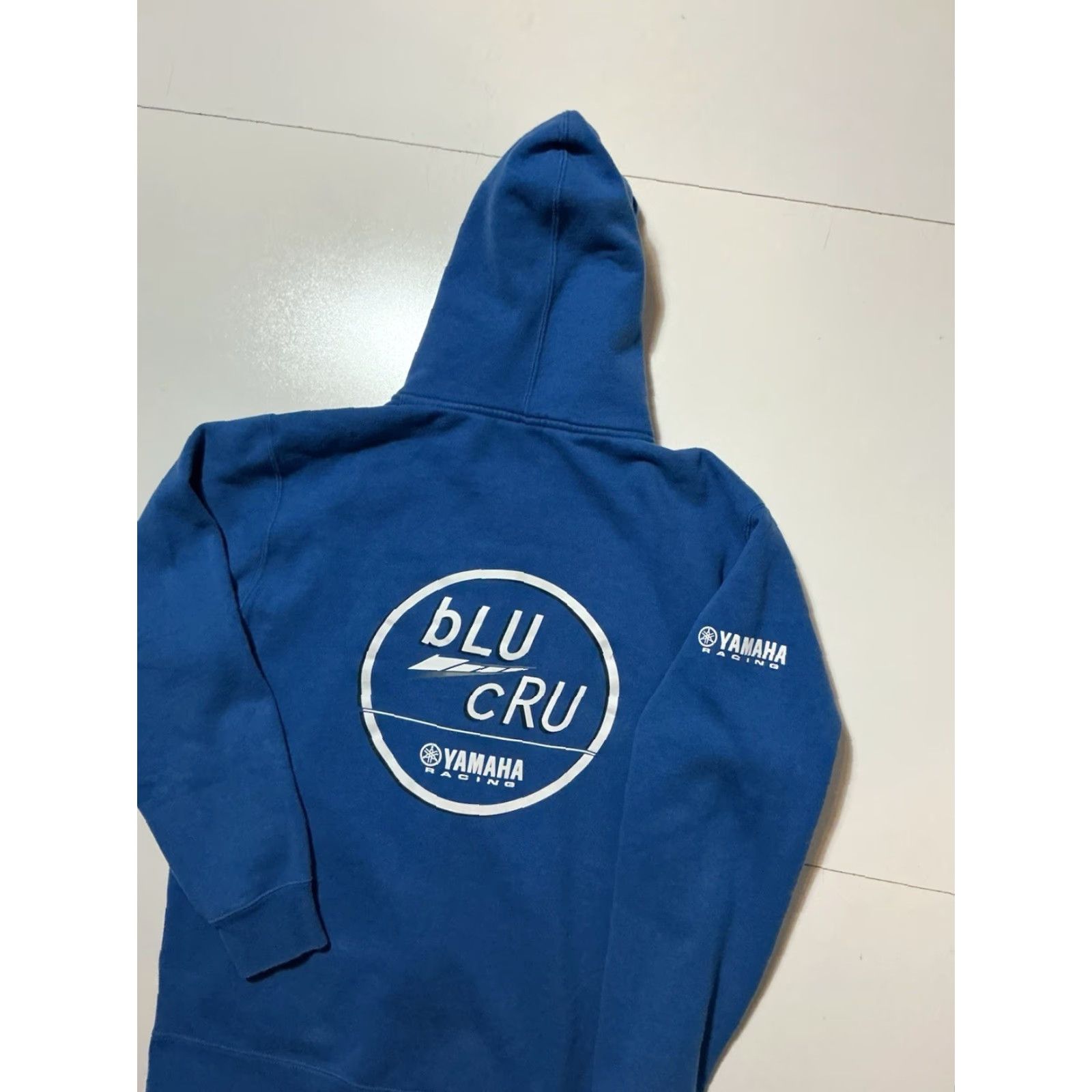 Vintage Yamaha Racing Blues Cru Motorsports MX Dirt Bike Blue Full Zip Fleece Hoodie M Mens Blue Full Zip Hoodie Size US M / EU 48-50 / 2 - 4 Thumbnail