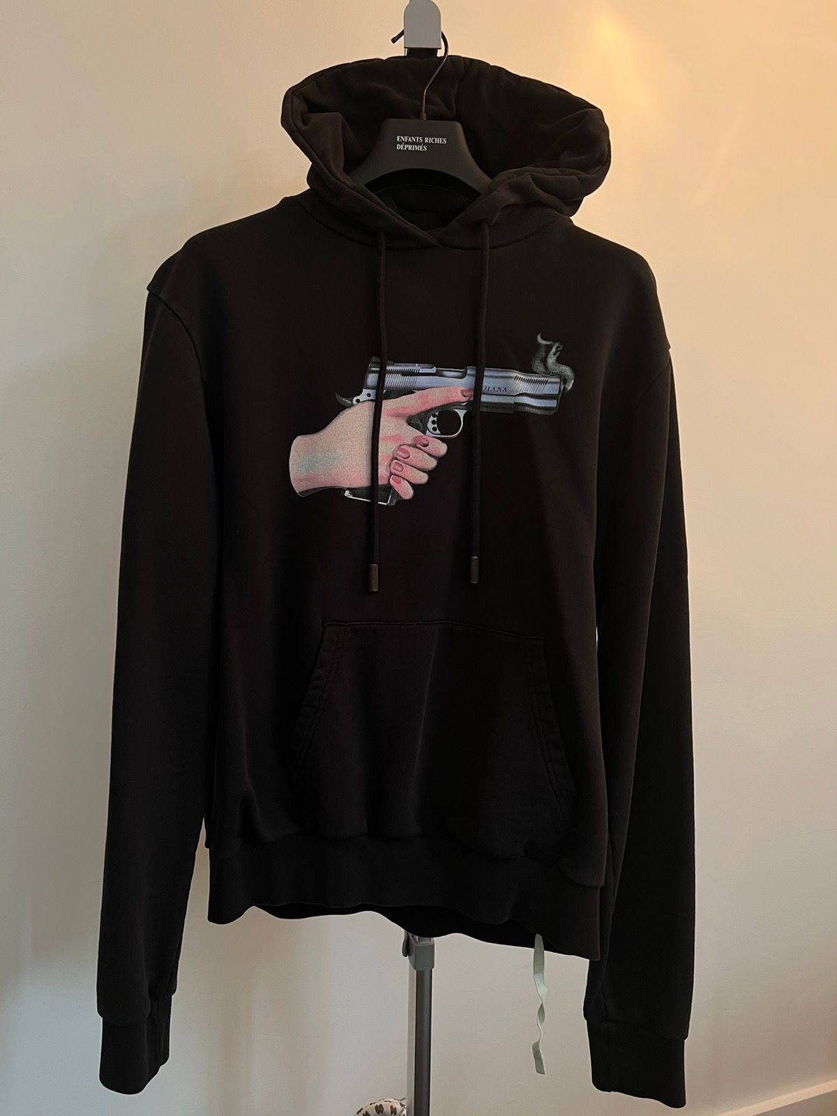 Pre-owned Off-white Princess Diana Hoodie Ss18 In Black