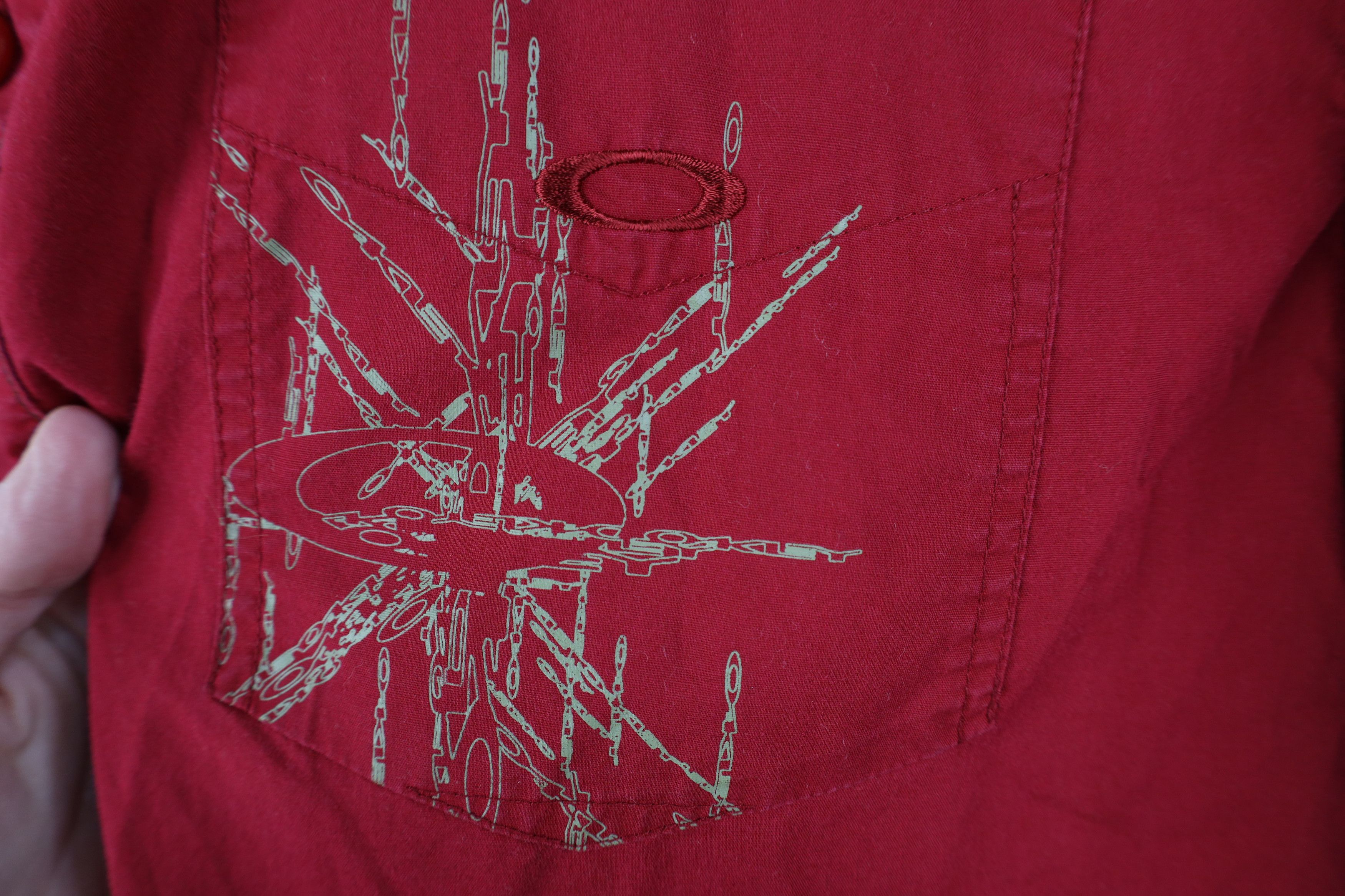 Oakley Vintage Y2K Oakley Shatter O Logo Collared Button Shirt Size US L / EU 52-54 / 3 - 4 Thumbnail