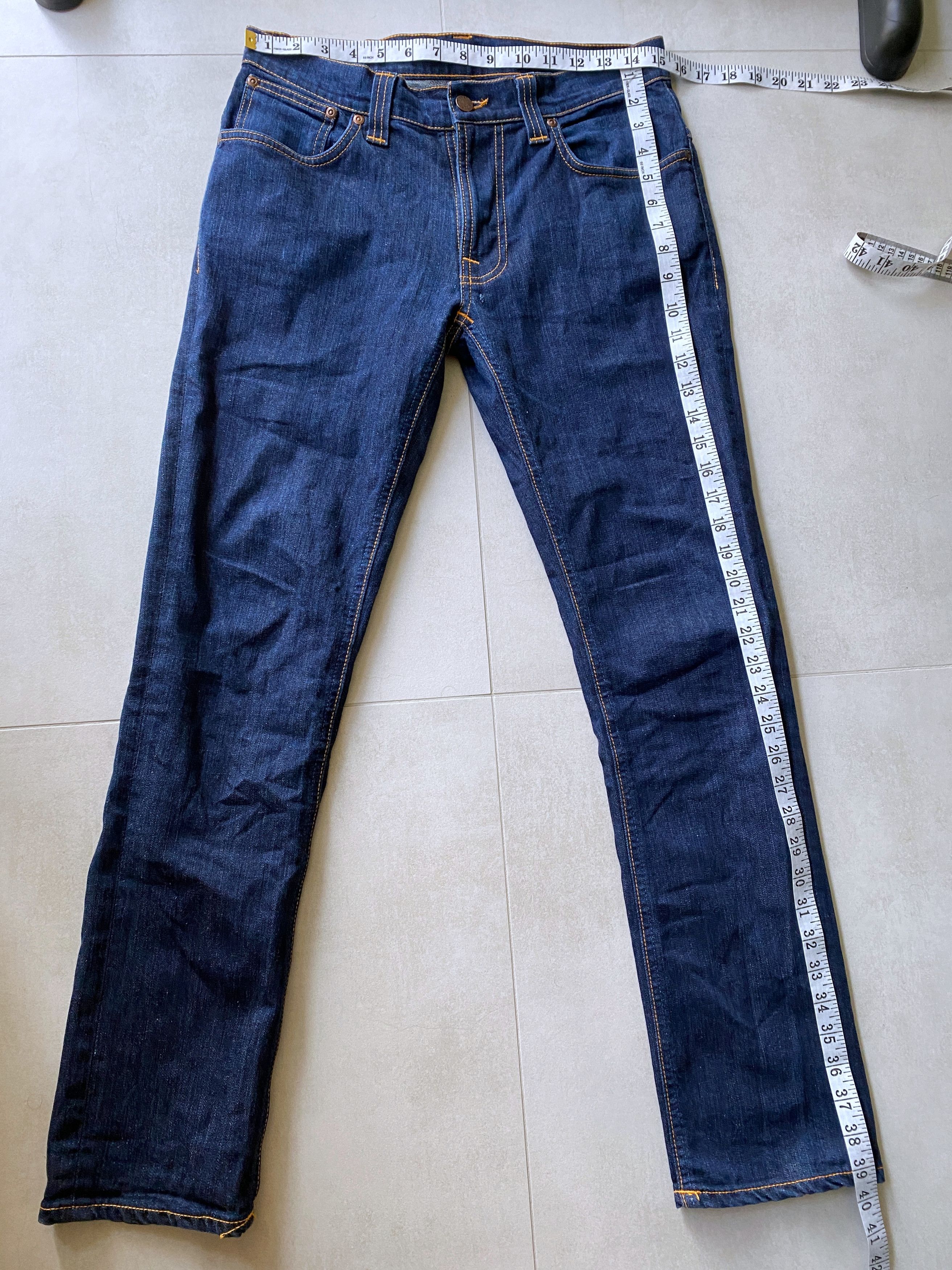 Denime × Nudie Jeans Nudie Jeans Thin Finn Org Dry Ecru Embo Denim jeans s W32 32 Size US 32 / EU 48 - 7 Thumbnail