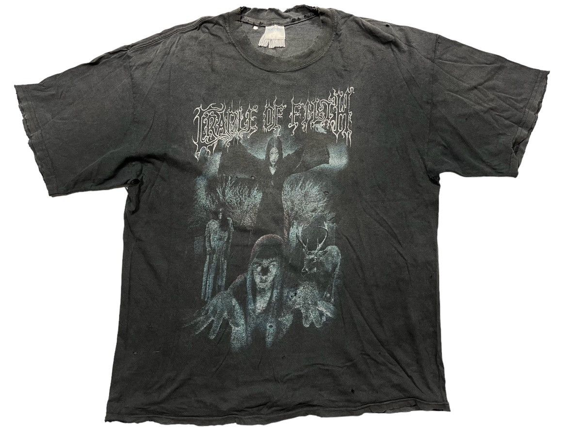 image of Band Tees x Rock Tees Vintage Cradle Of Filth Blighting States Of America 2001 in Faded Black (Size