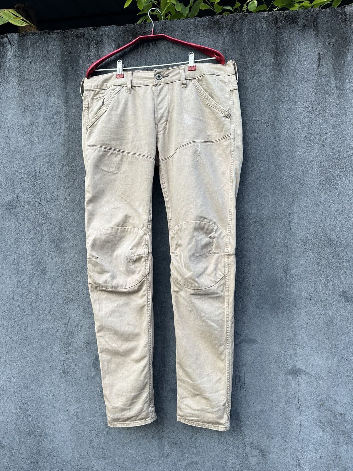 G-Star 👹Vintage G-Star Raw THRASHED Straight Cut Jeans Size US 34 / EU 50 - 2 Thumbnail
