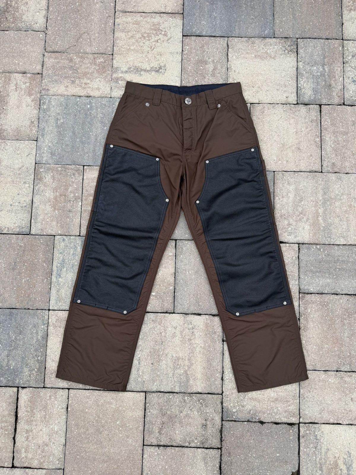 Chrome Hearts chrome hearts leather knee cross carpenter pants Size US 31 - 1 Thumbnail