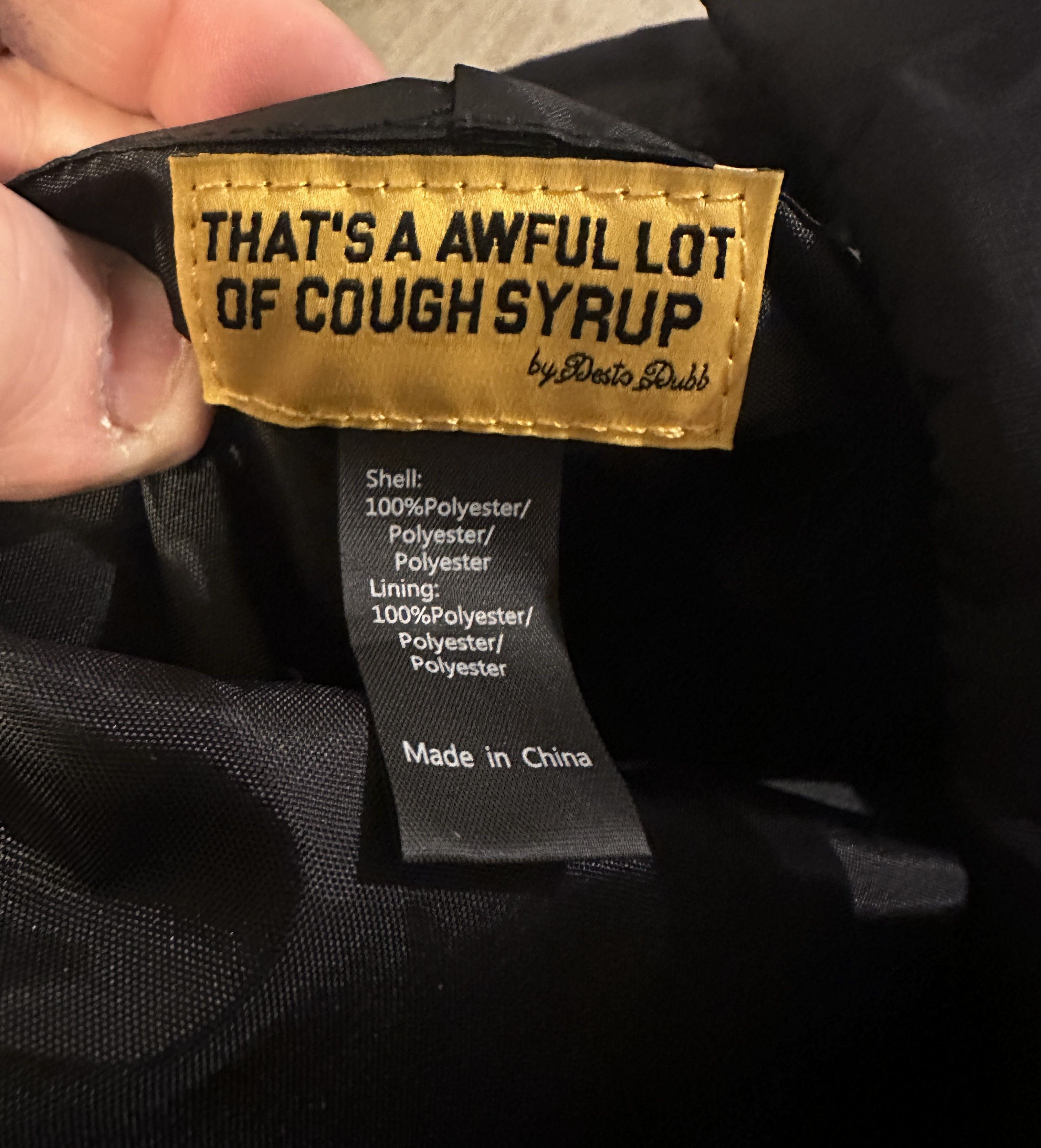 Designer Thats a Awful Lot of Cough Syrup - Puffer Tote Bag Size ONE SIZE - 4 Thumbnail