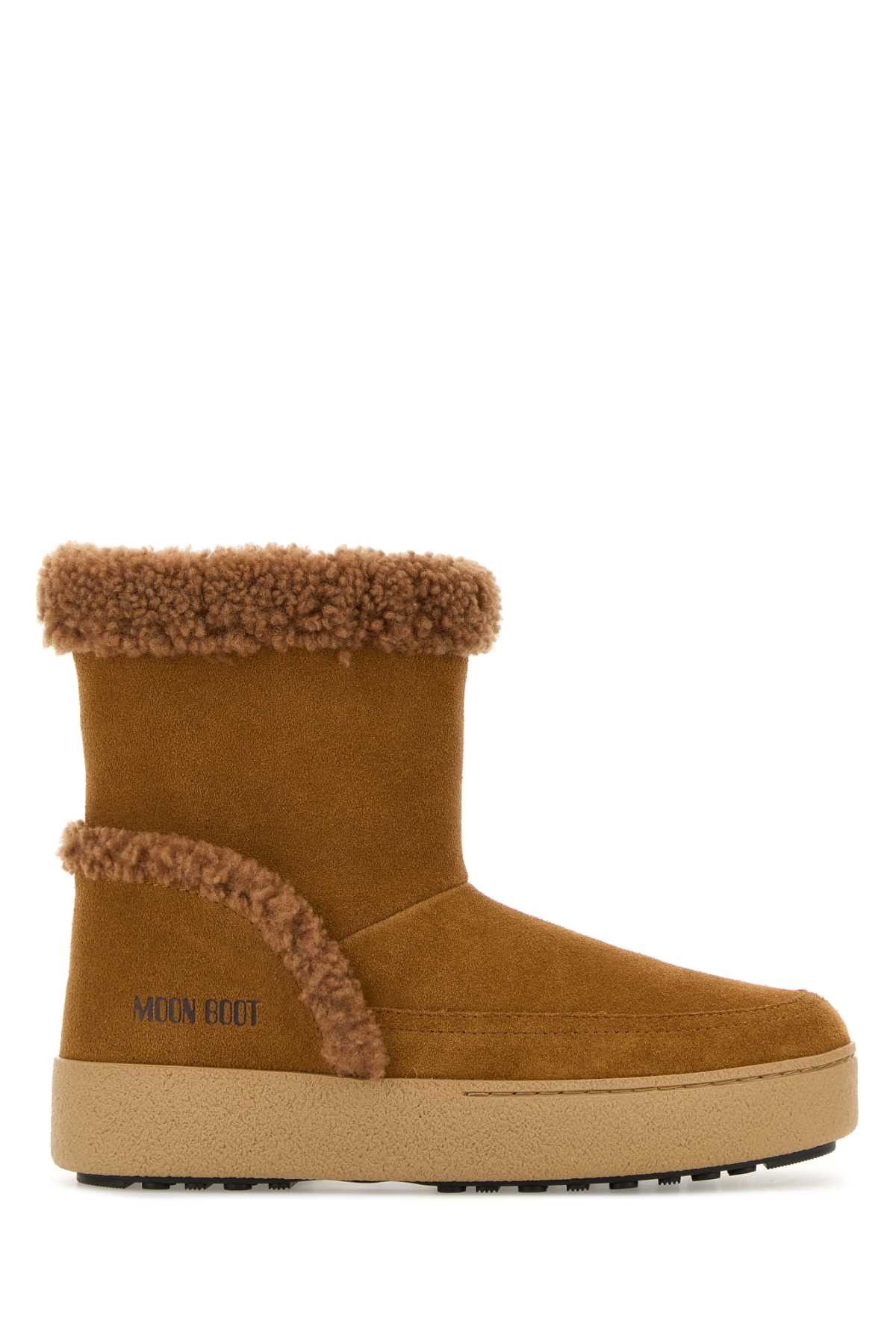 Moon Boot Caramel Suede Ltrack Tina Ankle Boots Size US 8 / IT 38 - 1 Thumbnail