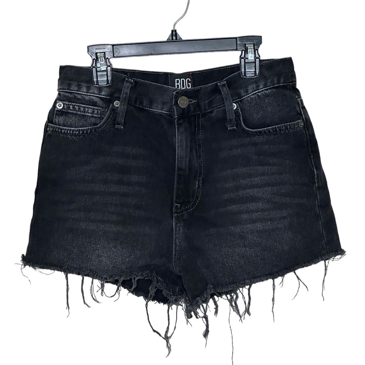Bdg BDG black denim raw hem shorts size 26 Size 28" / US 6 / IT 42 - 1 Thumbnail