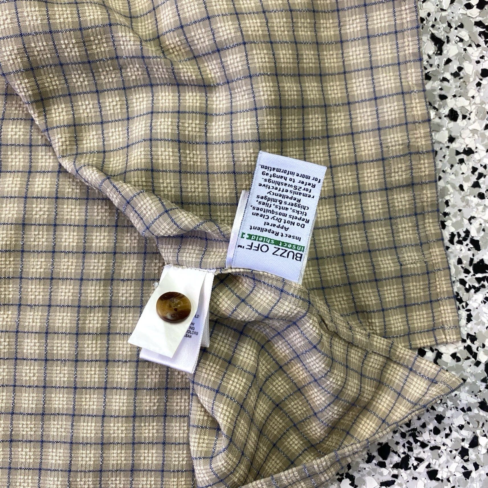 ExOfficio ExOfficio Buzz Off Insect Shield Shirt Mens XL Beige Plaid Button Up Long Sleeve Size US XL / EU 56 / 4 - 6 Thumbnail