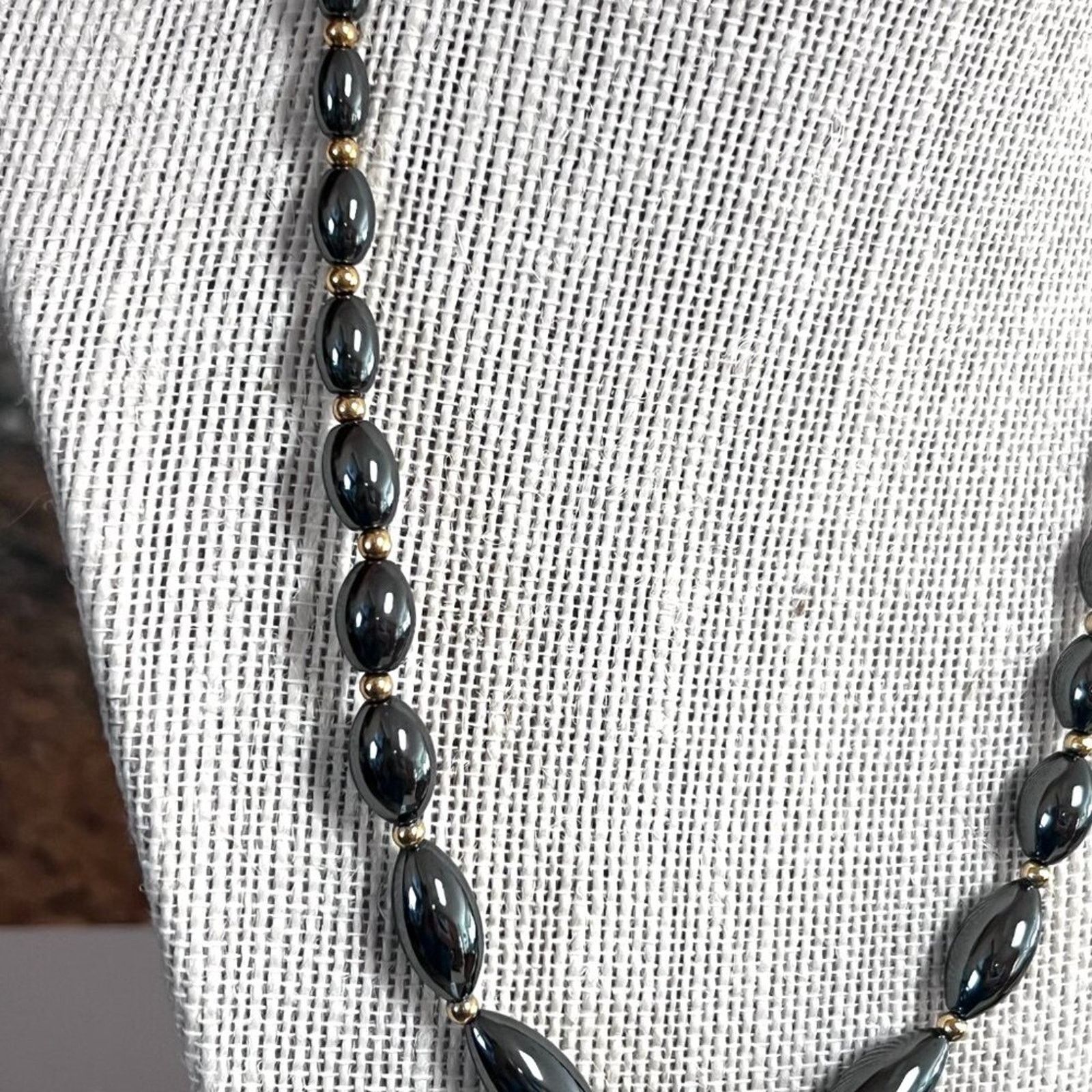 & Other Stories Hematite Natural Stone Necklace Black, Oval, Non-magnetic Size ONE SIZE - 4 Thumbnail