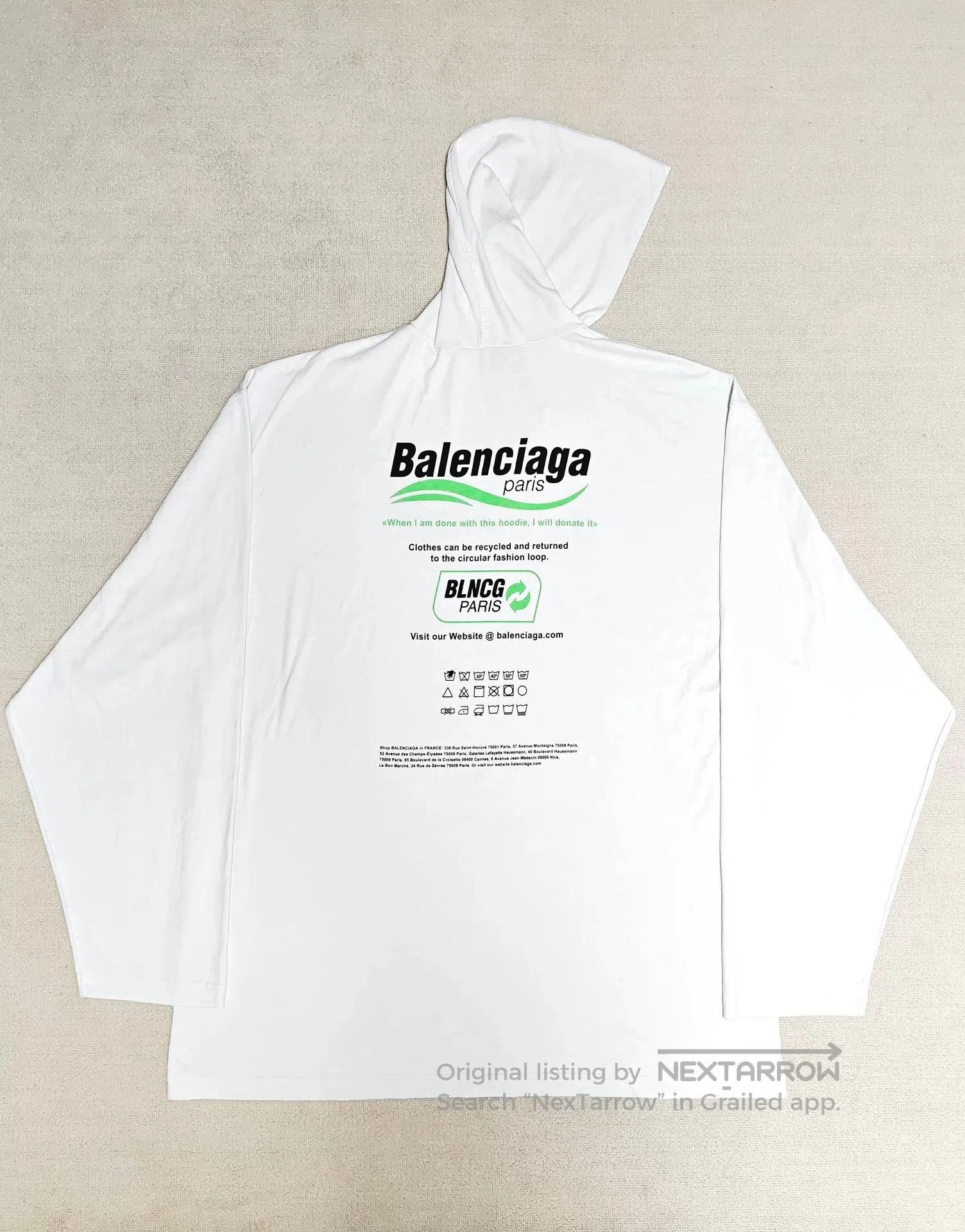 Balenciaga Balenciaga Long Sleeve Hoodie Eco. Size US S / EU 44-46 / 1 - 3 Thumbnail