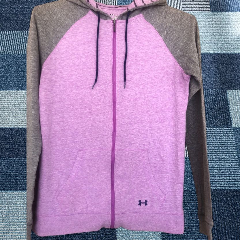 Under Armour Under Armour UA Womens Charged Zip Track Jacket Pockets Semi-fit Sz Small Purple Size S / US 4 / IT 40 - 1 Thumbnail