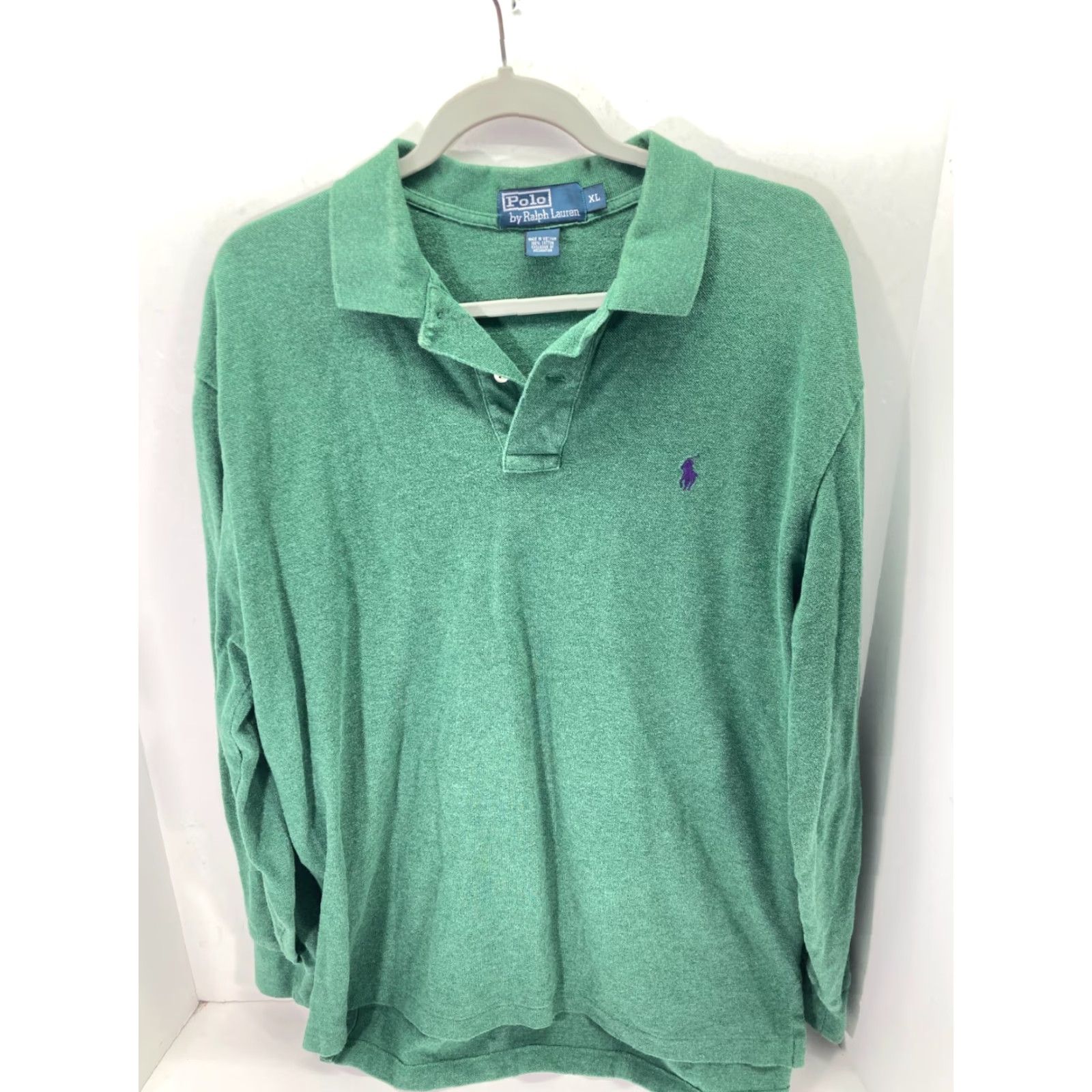 Polo Ralph Lauren Polo Ralph Lauren Polo Shirt Mens XL Green Long Sleeve Slim Fit Logo Size US XL / EU 56 / 4 - 2 Thumbnail